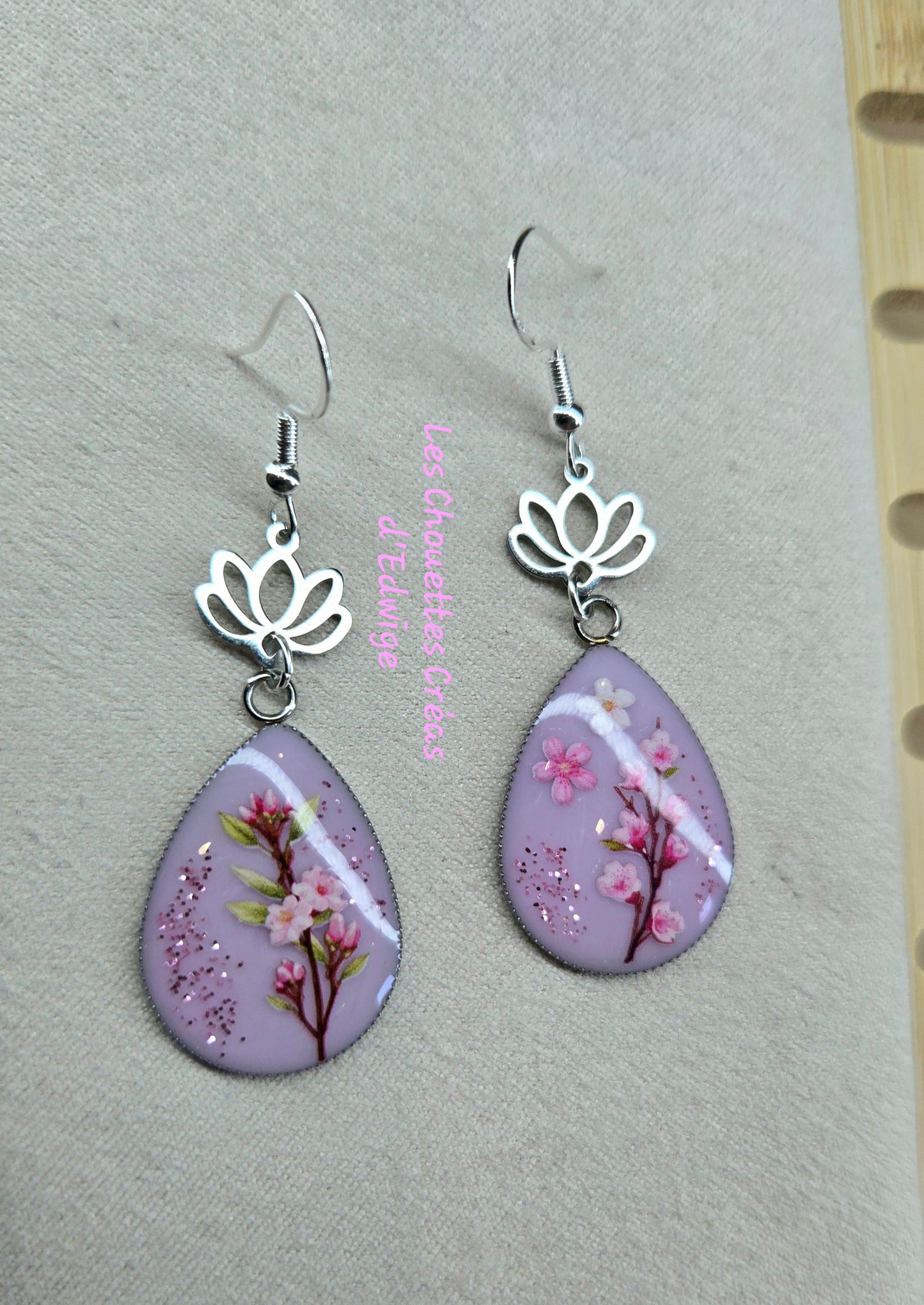 Boucles d'oreilles fleurs de cerisiers