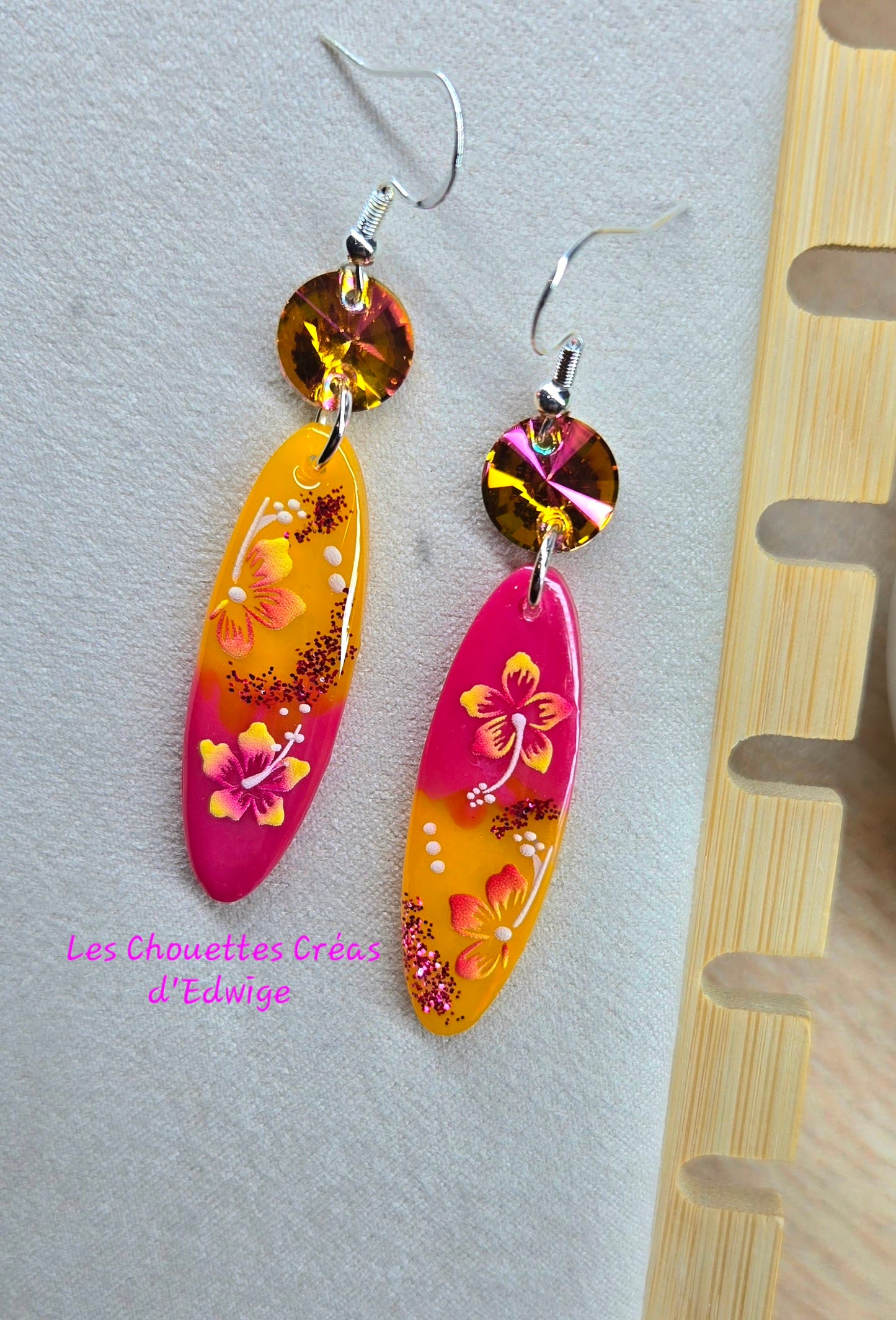 Boucles d'oreilles hibiscus