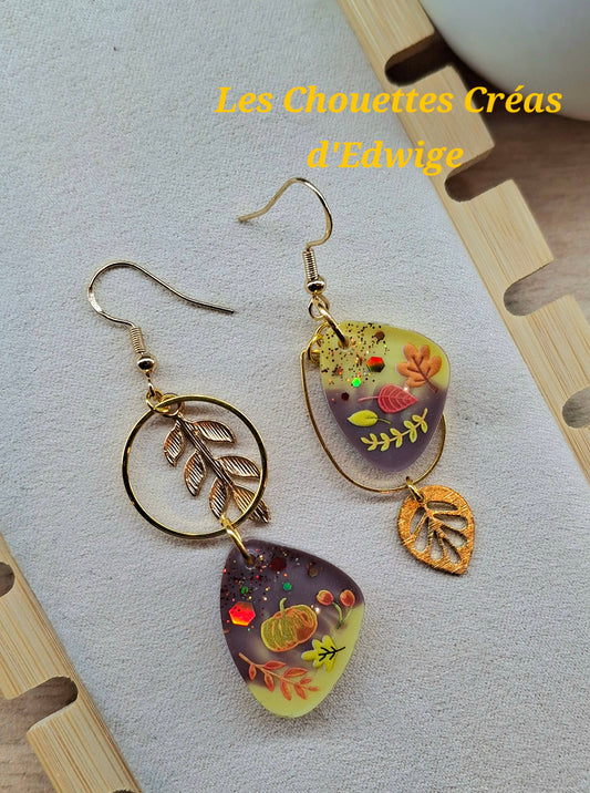 Boucles d'oreilles automnales
