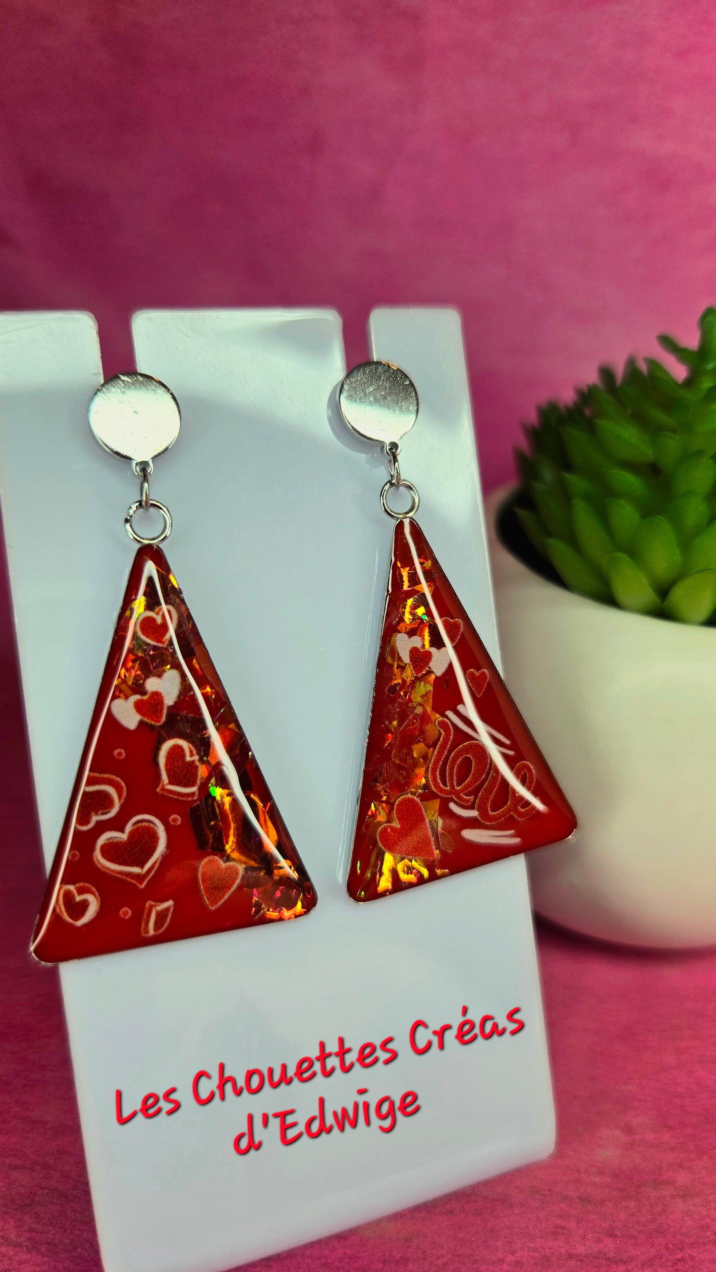 Boucles d'oreilles triangles d'amour
