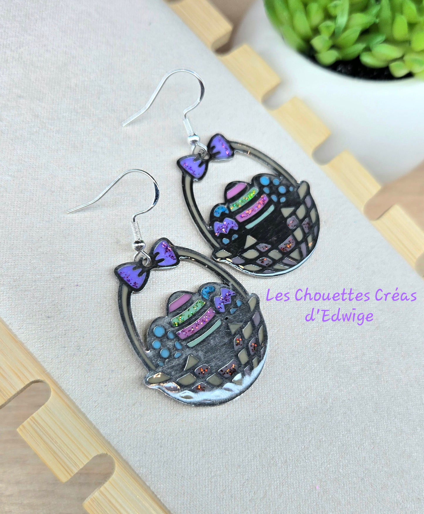 Boucles d'oreilles paniers de Pâques