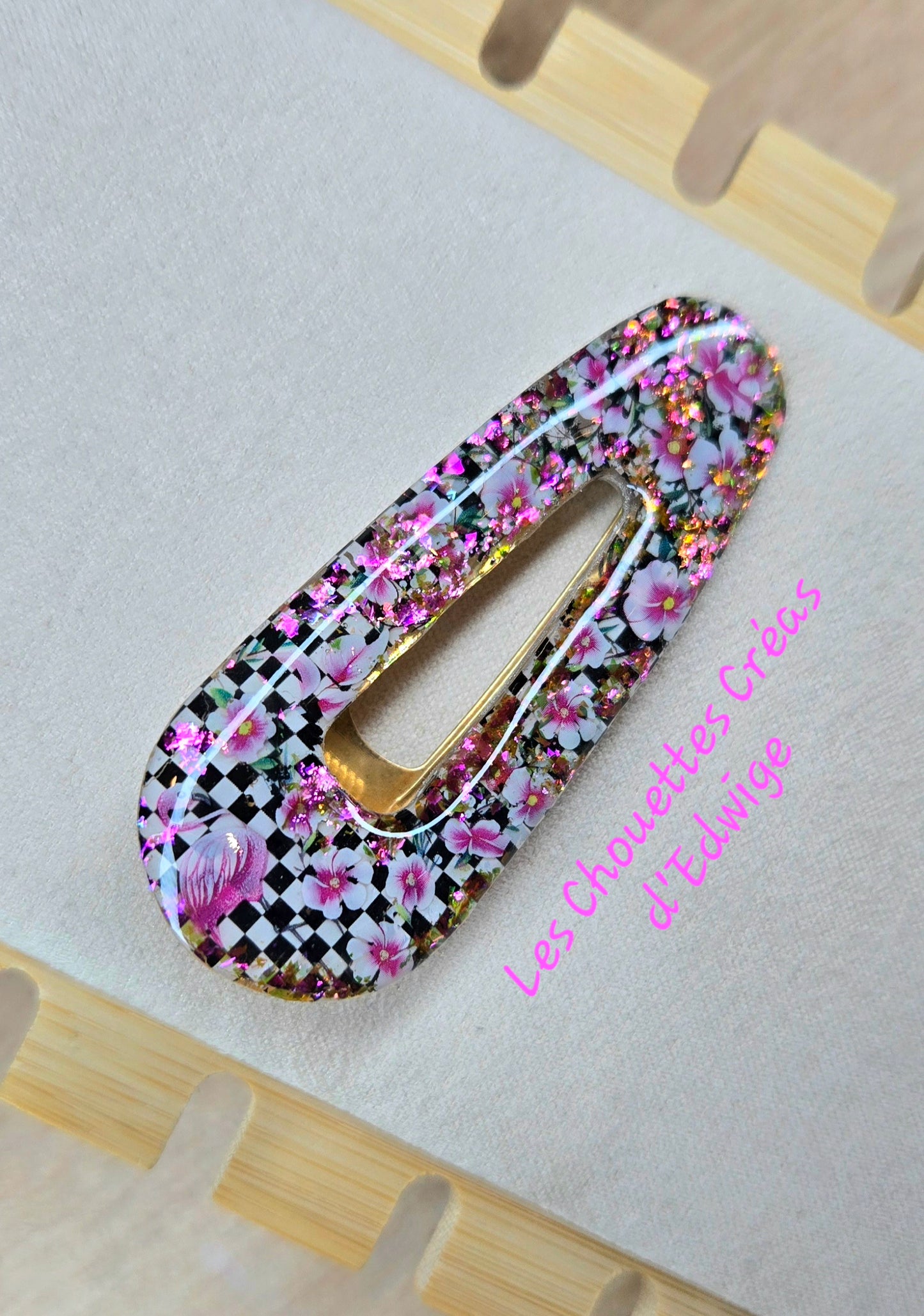 Barrette flamant rose