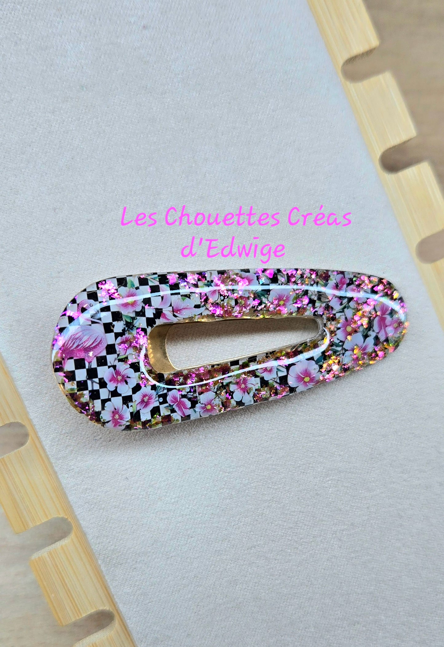 Barrette flamant rose
