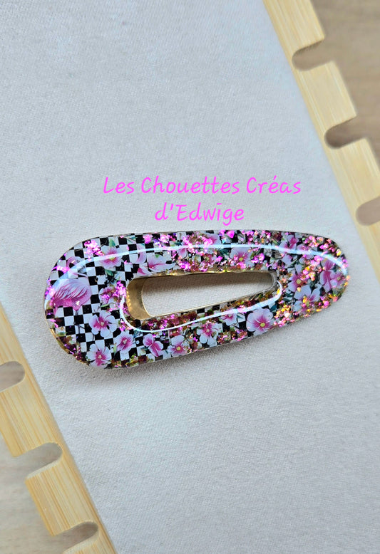 Barrette flamant rose