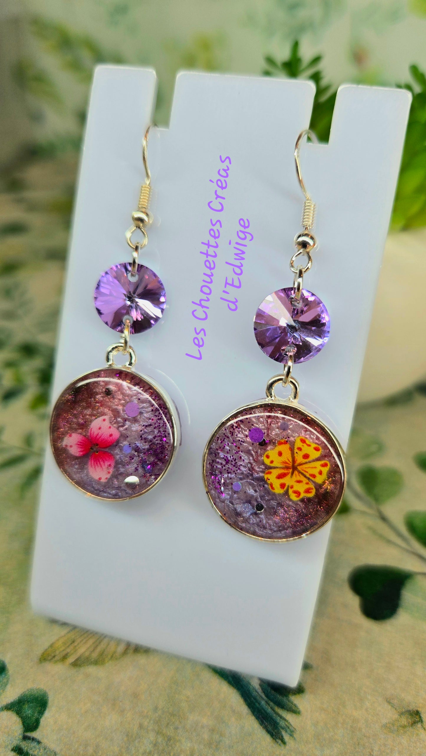 Boucles d'oreilles fleurs tropicales