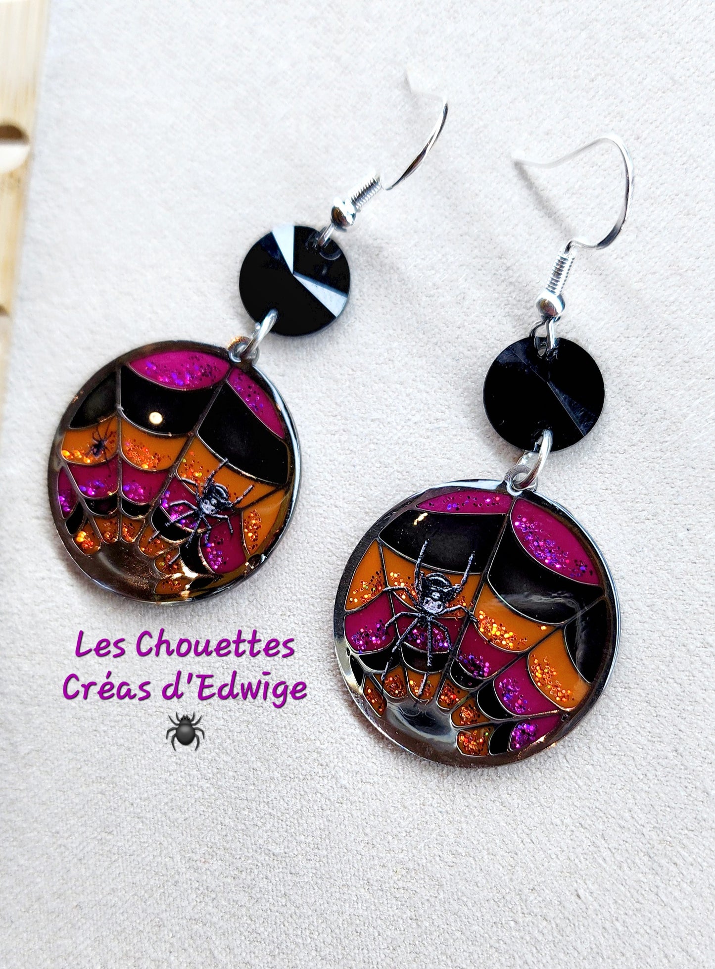 Boucles d'oreilles toiles d'araignée