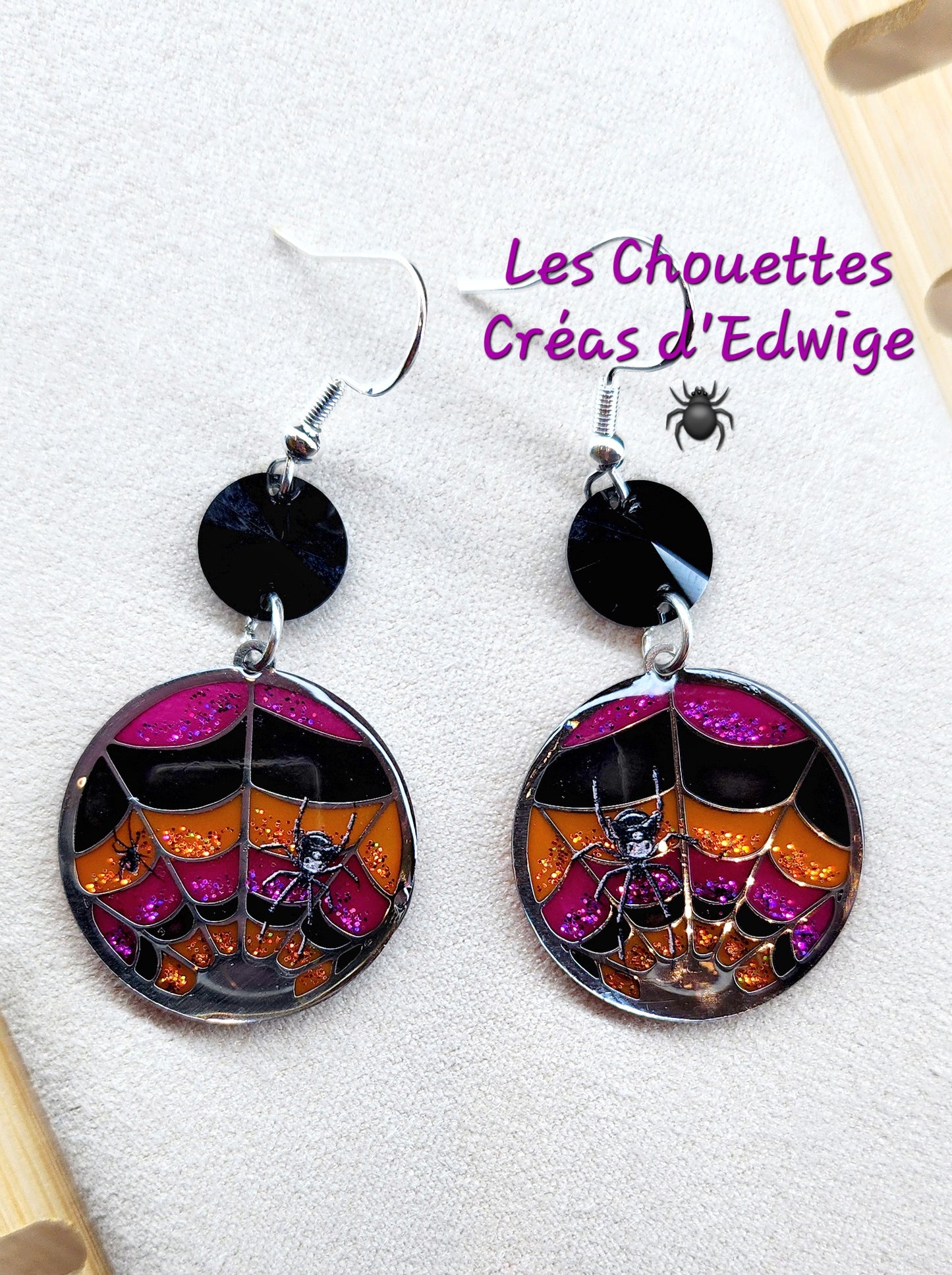 Boucles d'oreilles toiles d'araignée