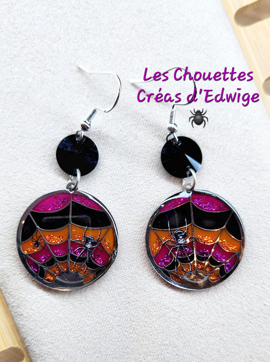 Boucles d'oreilles toiles d'araignée