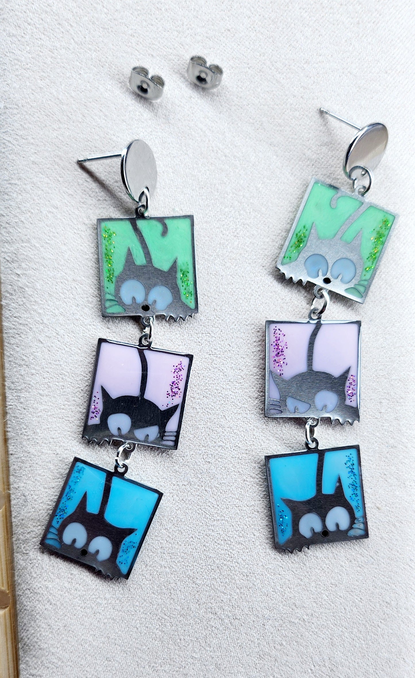 Boucles d'oreilles "trois p'tits chats"