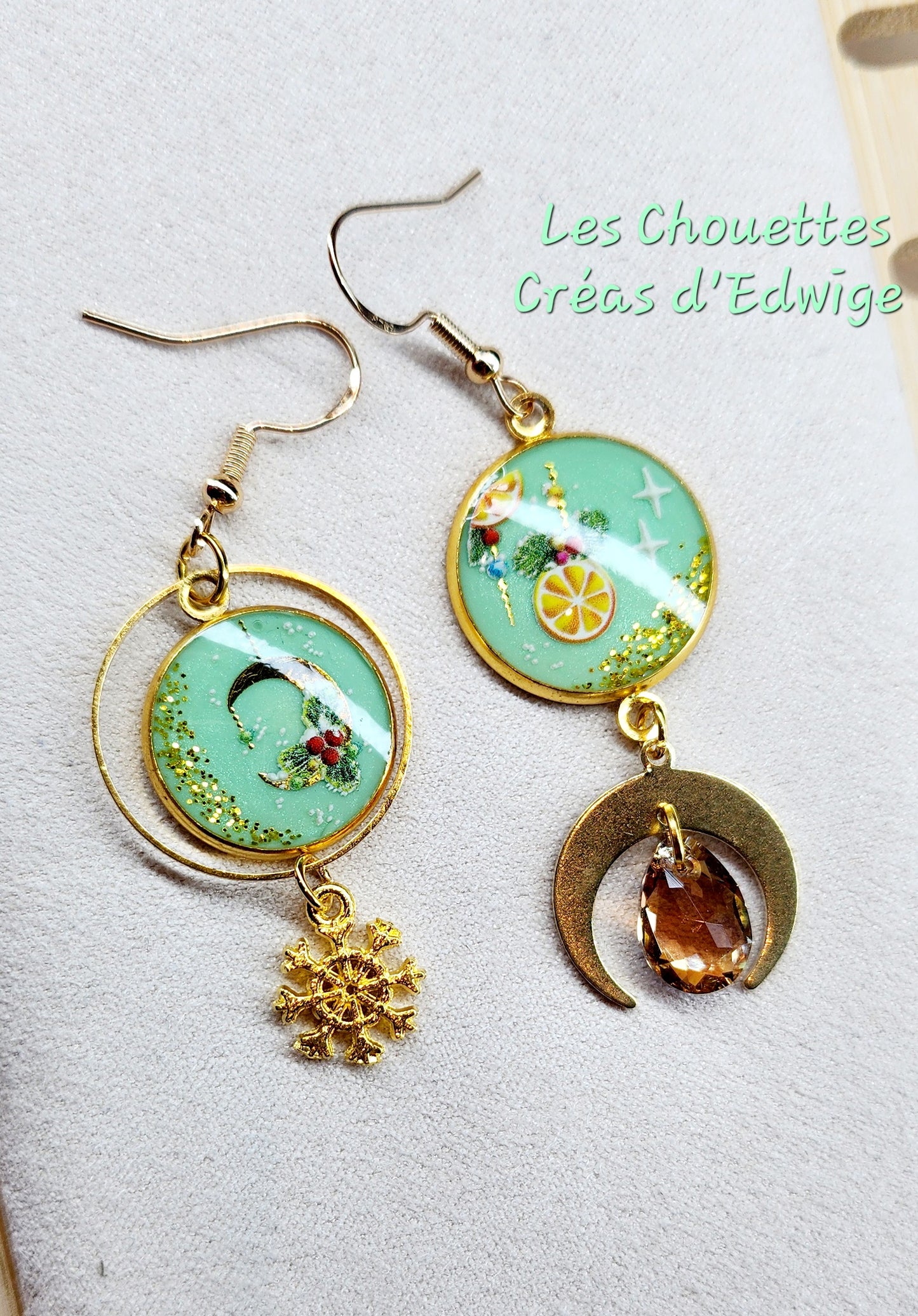 Boucles d'oreilles décors de Noël