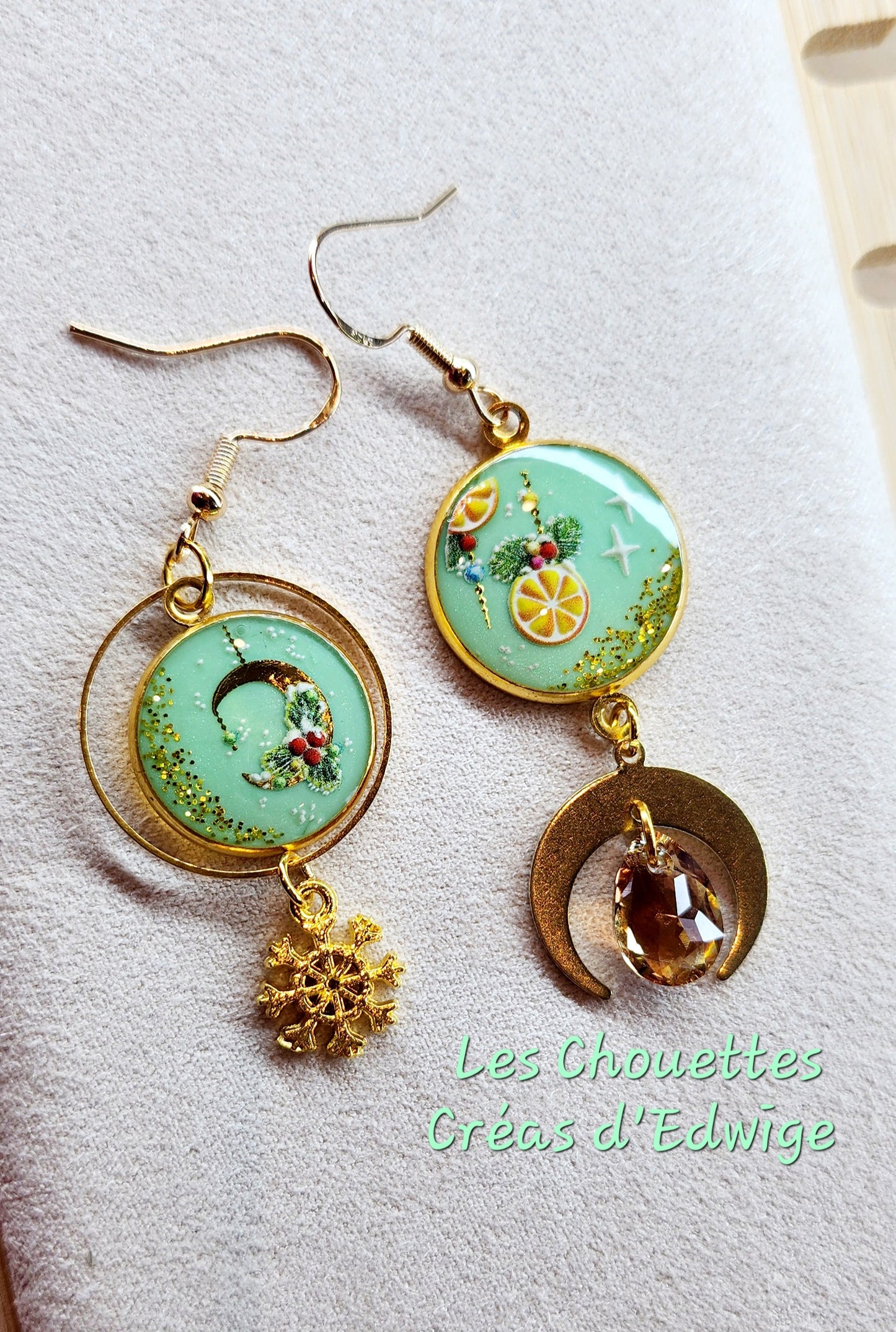 Boucles d'oreilles décors de Noël