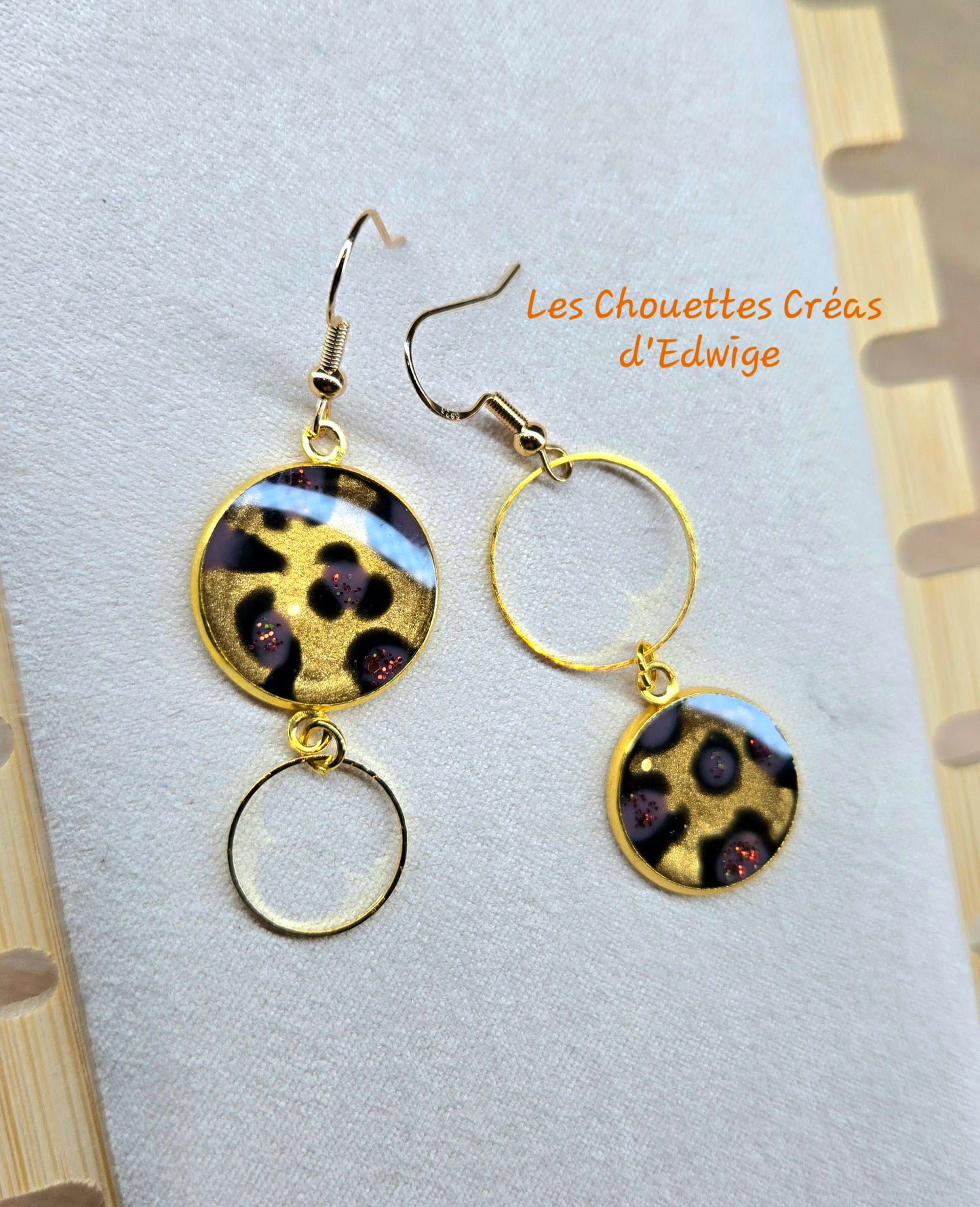 Boucles d'oreilles Léopard asymétriques