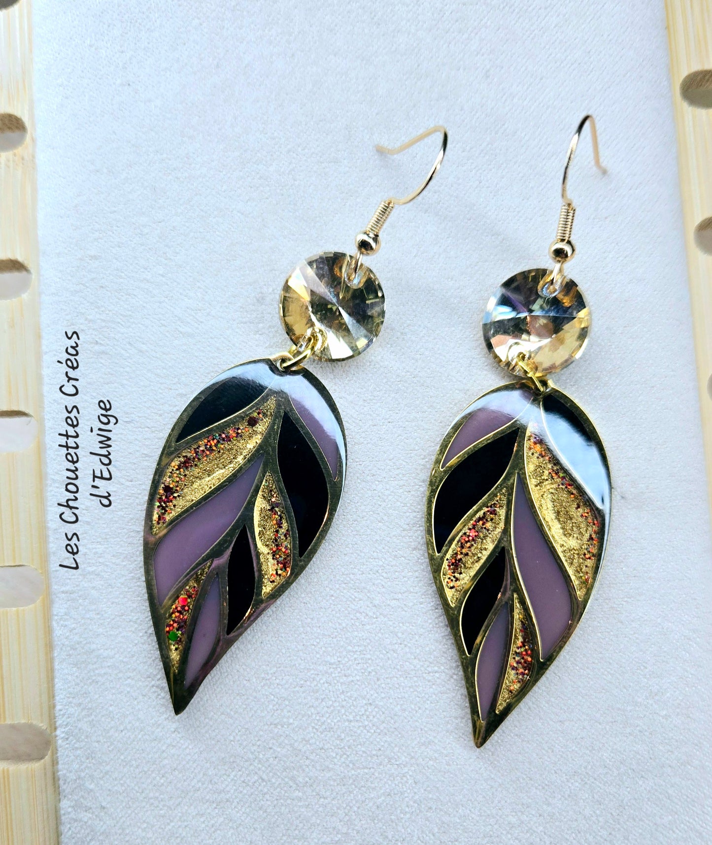 Boucles d'oreilles feuilles couleur Léopard