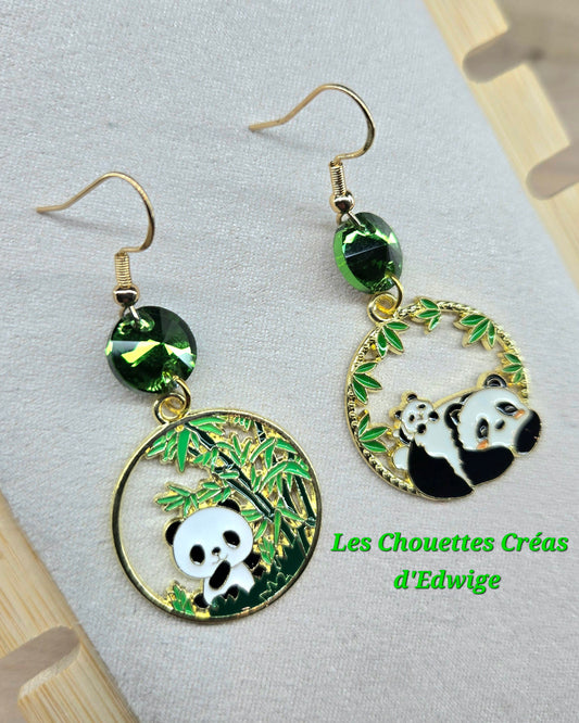 Boucles d'oreilles pandas