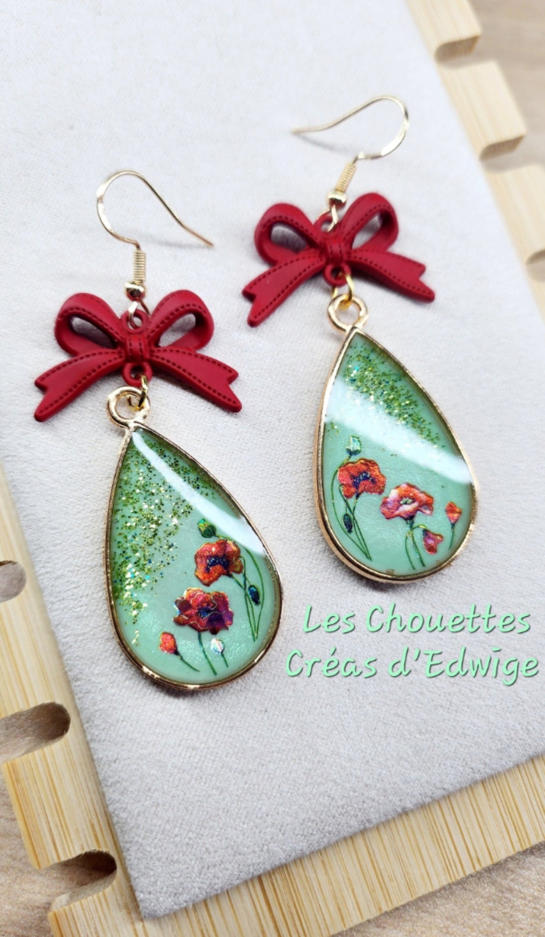 Boucles d'oreilles coquelicots