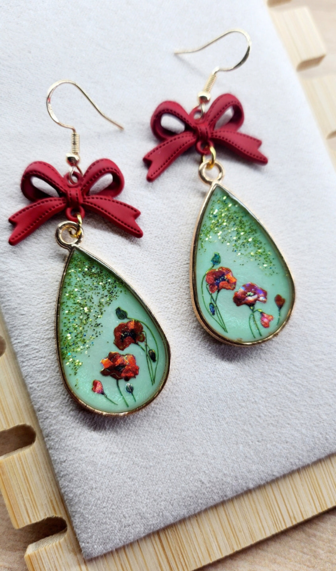 Boucles d'oreilles coquelicots