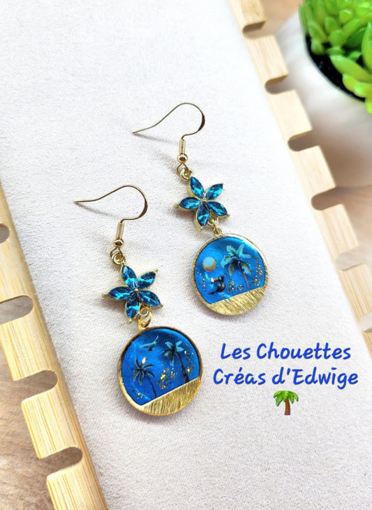 Boucles d'oreilles palmiers