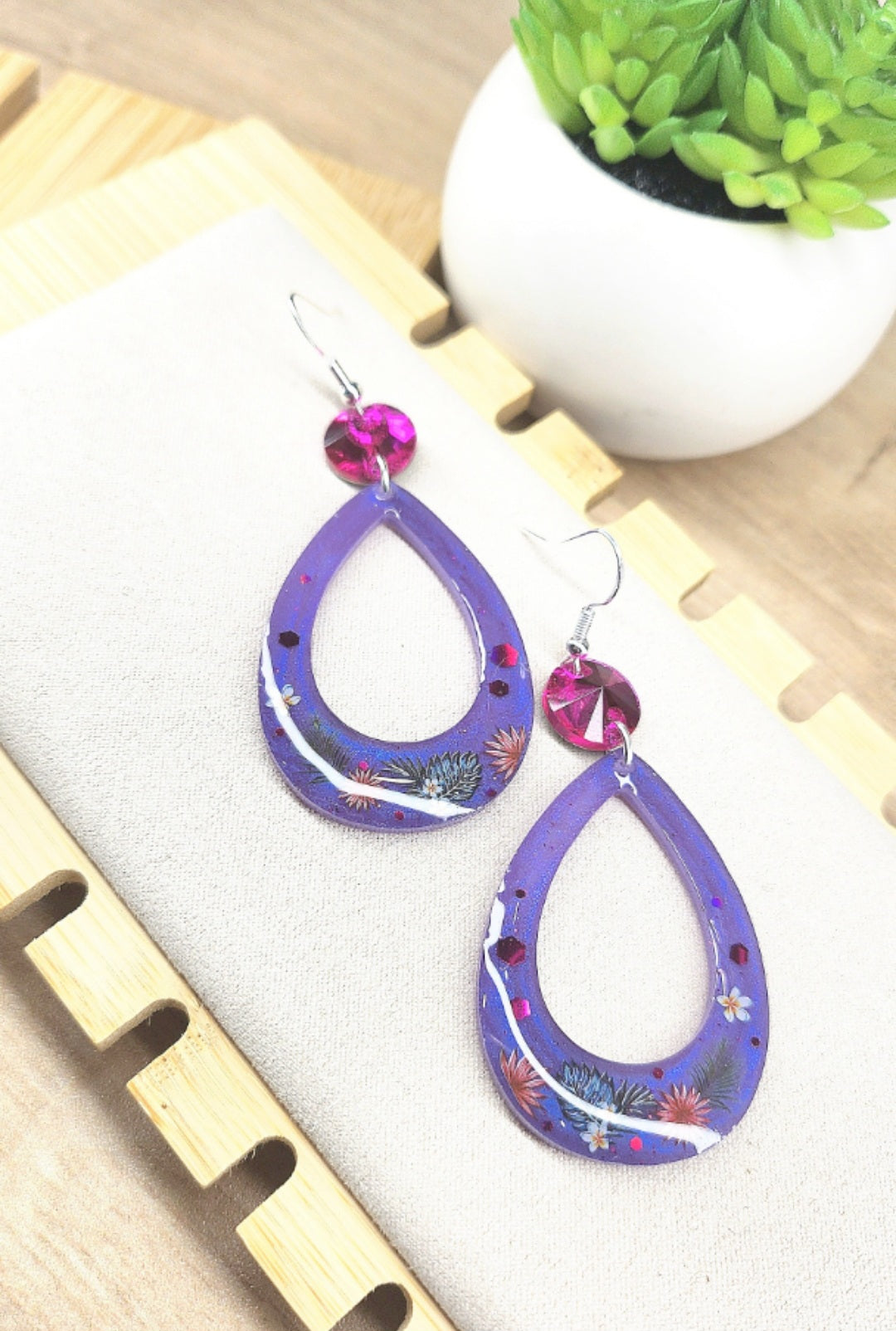 Boucles d'oreilles plantes des Tropiques