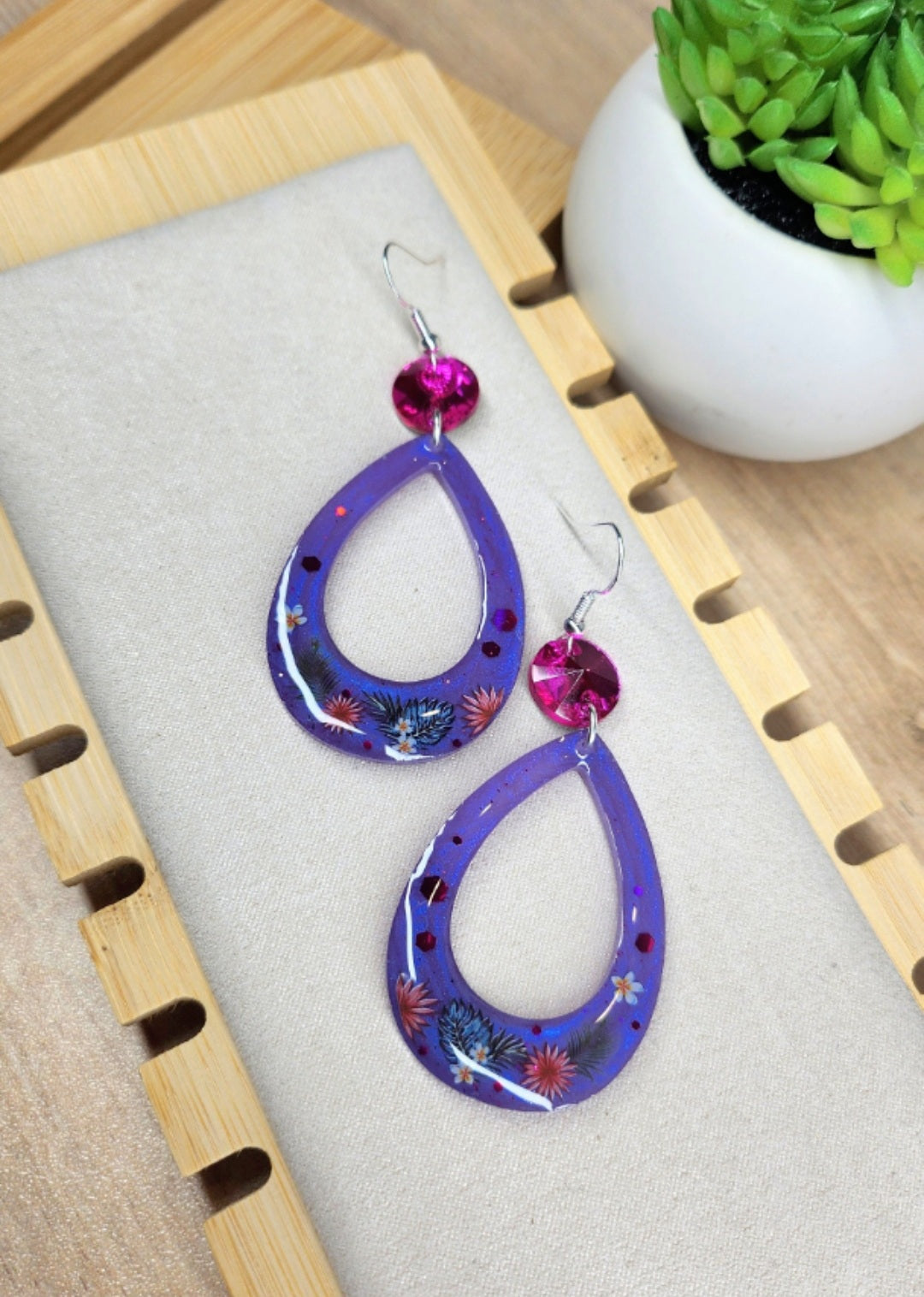 Boucles d'oreilles plantes des Tropiques