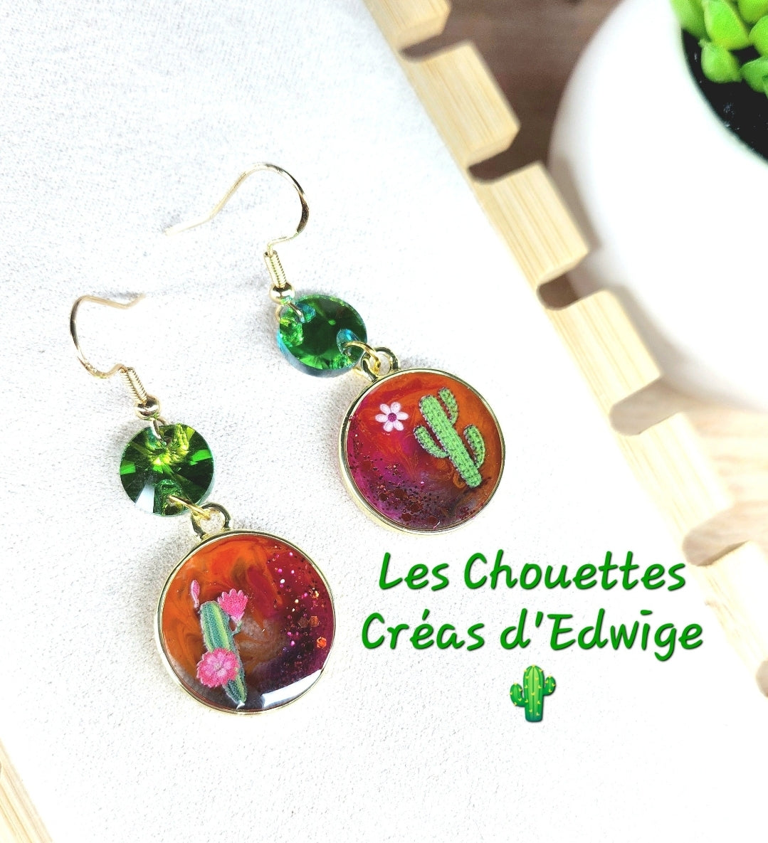 Boucles d'oreilles petits cactus