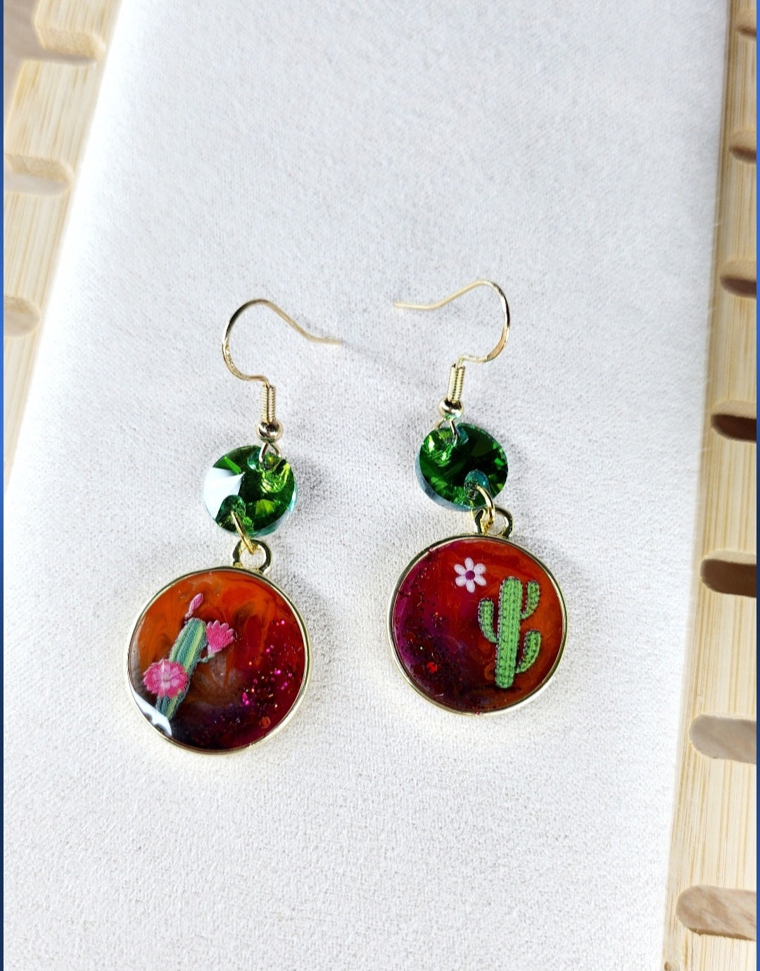 Boucles d'oreilles petits cactus