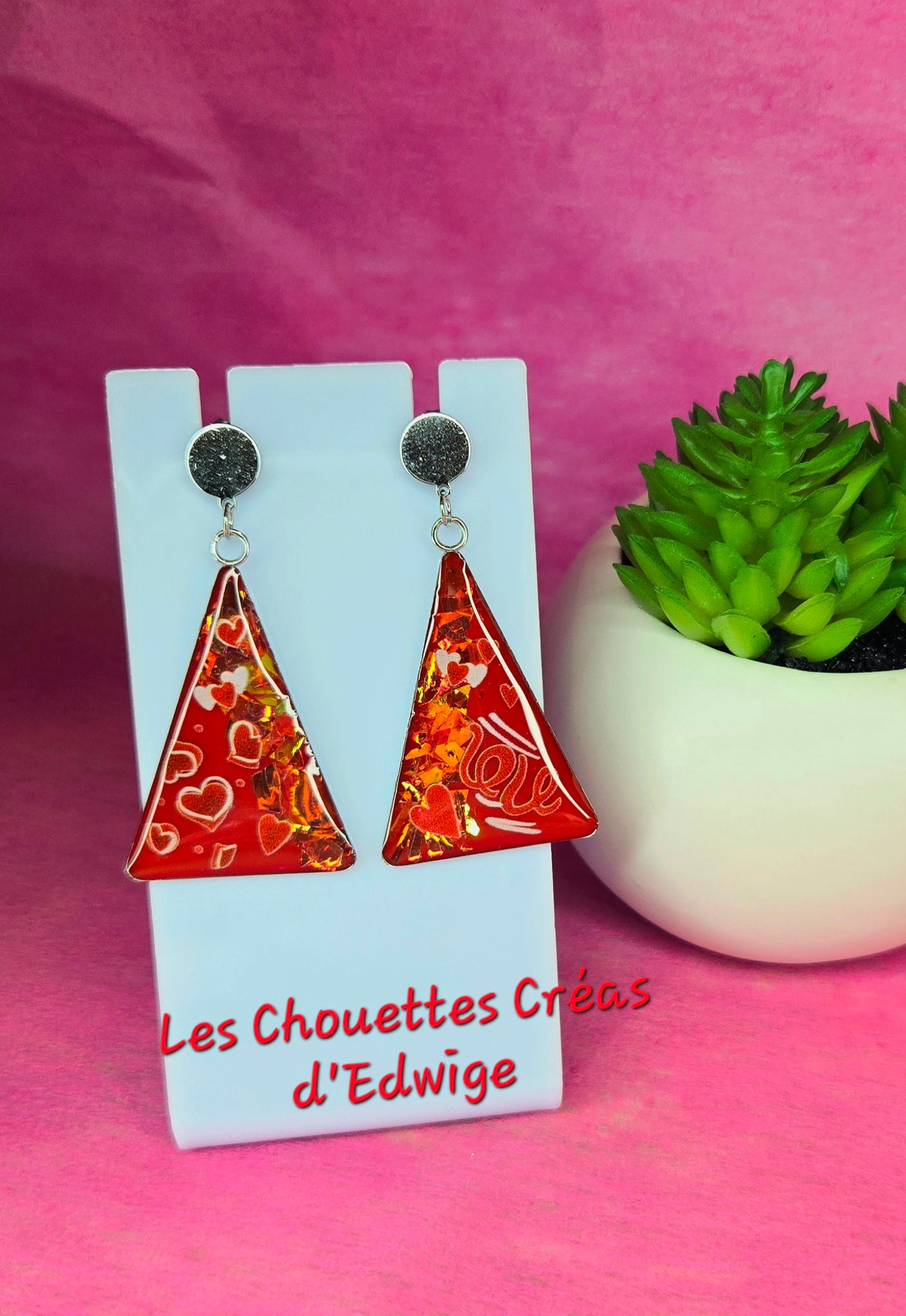 Boucles d'oreilles triangles d'amour