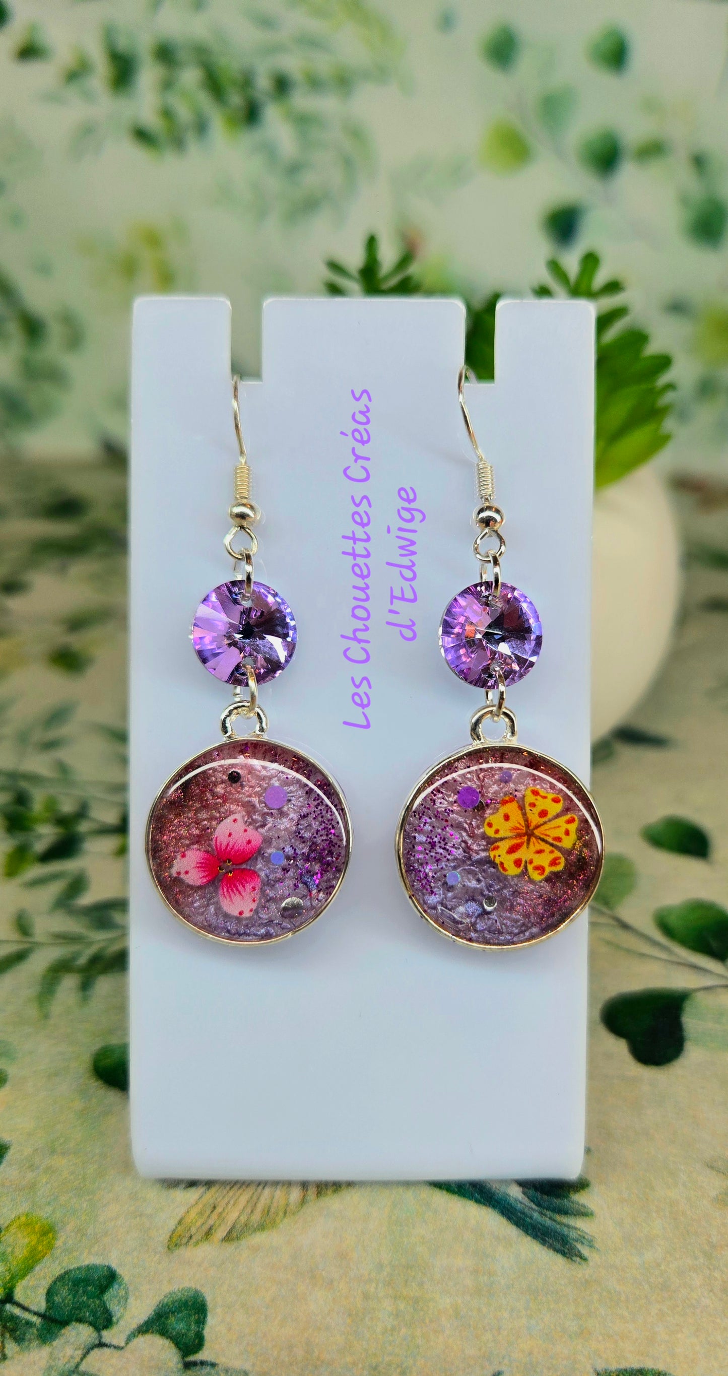 Boucles d'oreilles fleurs tropicales