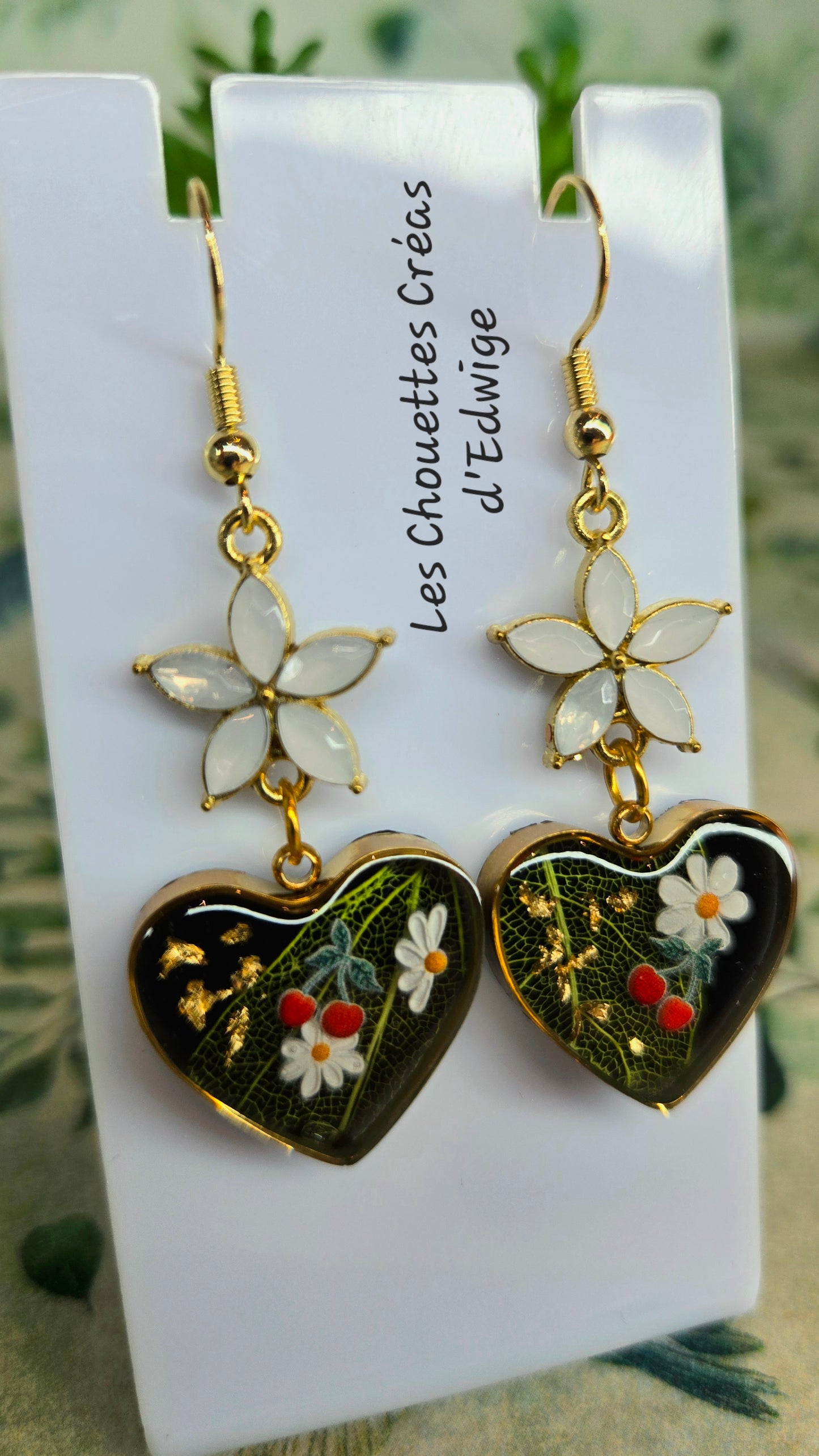 Boucles d'oreilles cœurs de cerise