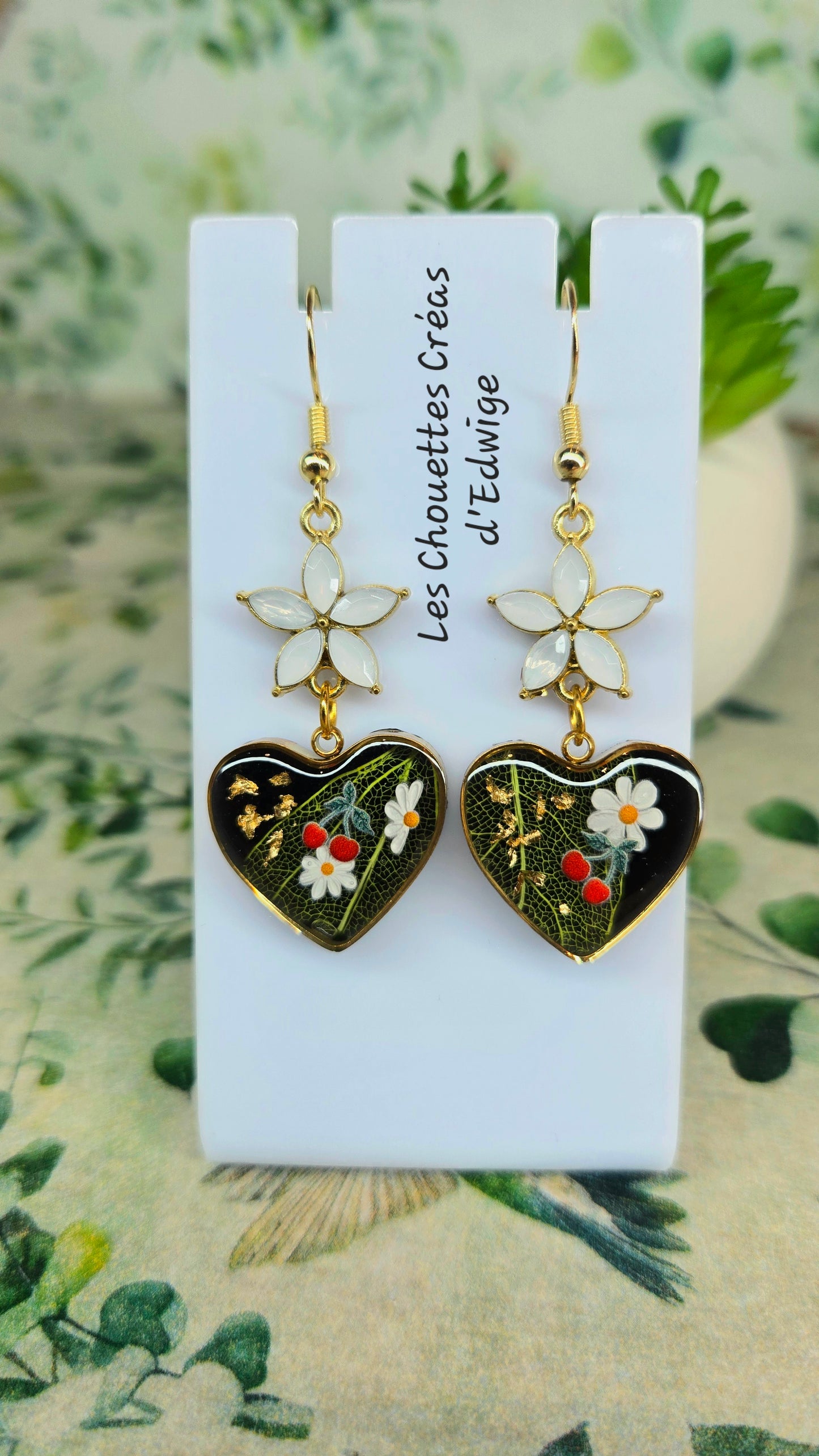 Boucles d'oreilles cœurs de cerise
