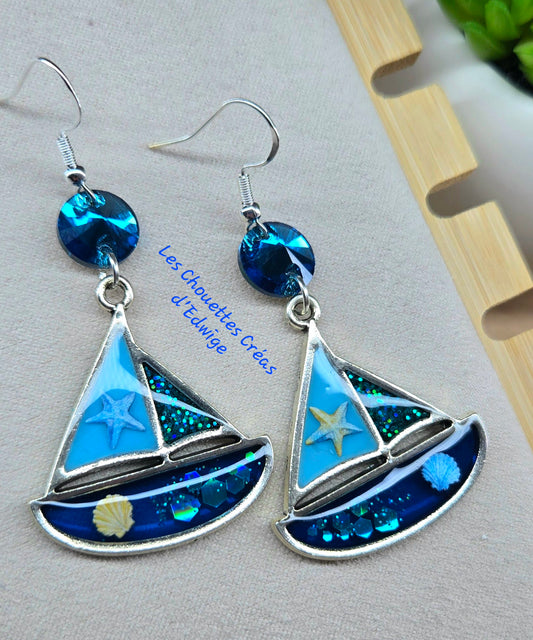 Boucles d'oreilles bateaux