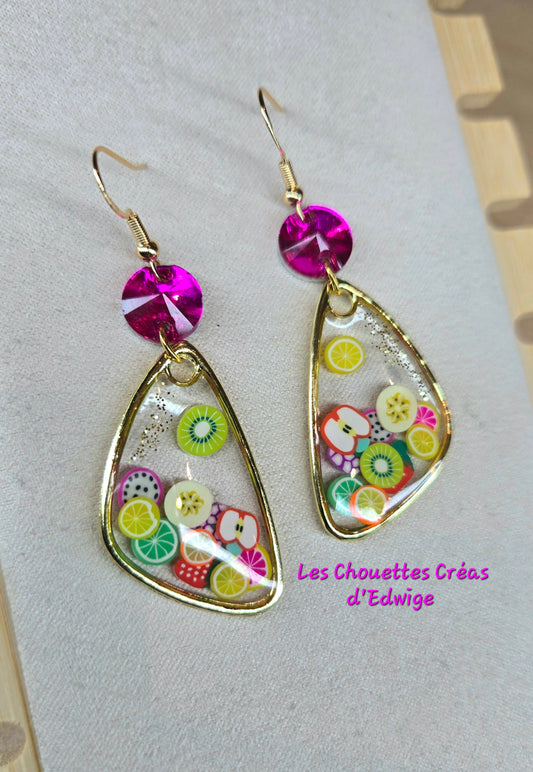 Boucles d'oreilles salade de fruits
