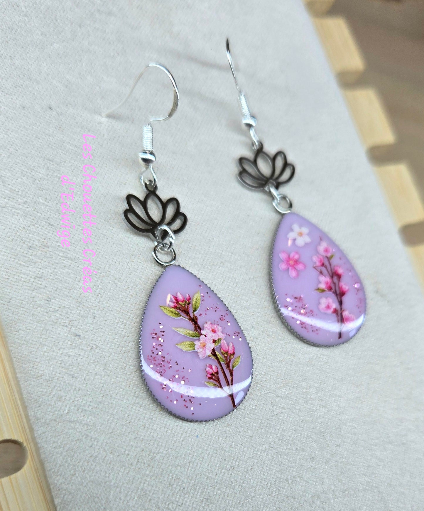 Boucles d'oreilles fleurs de cerisiers