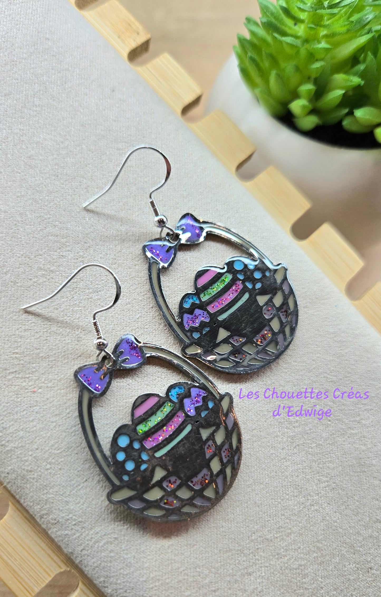Boucles d'oreilles paniers de Pâques