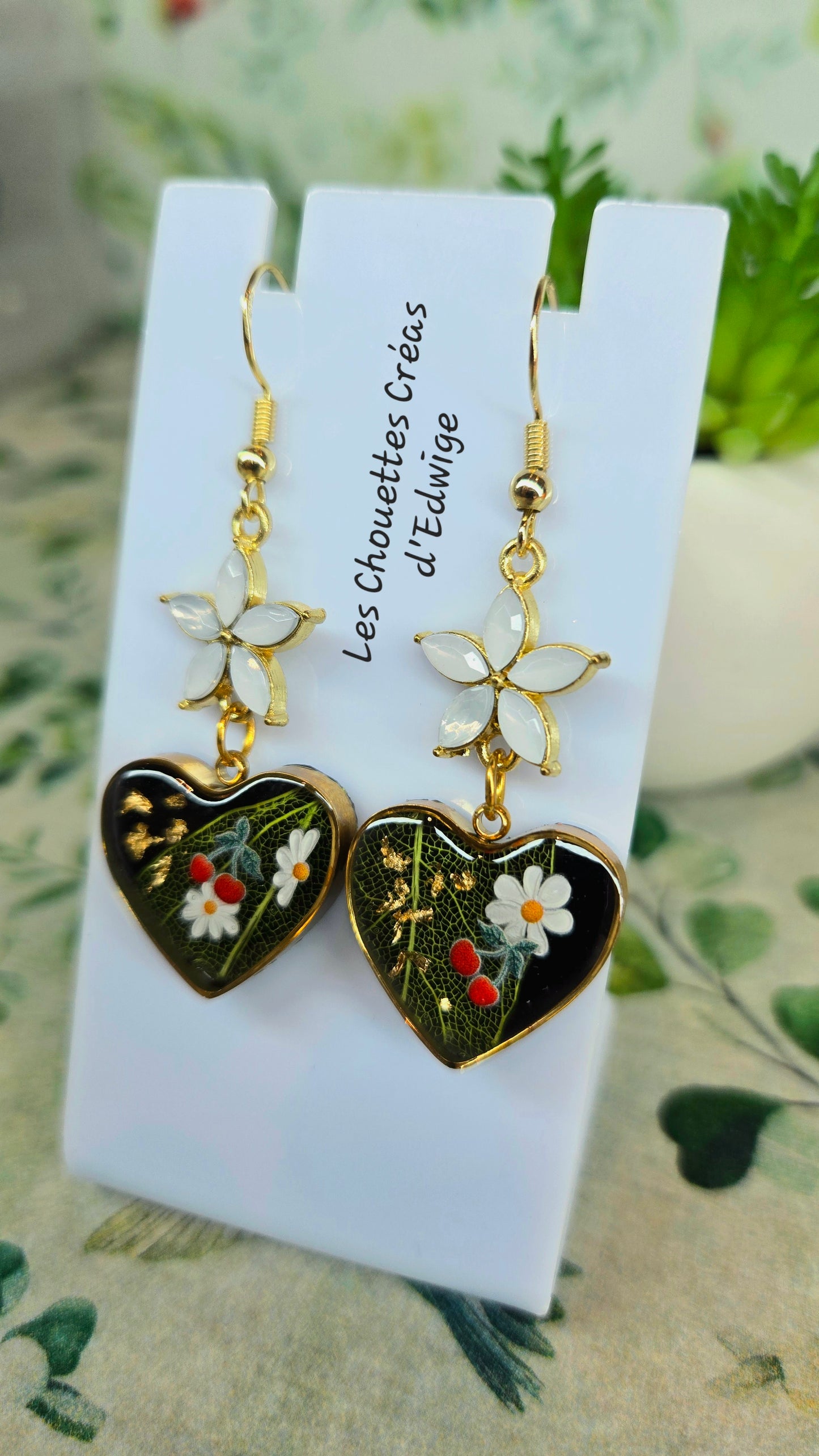 Boucles d'oreilles cœurs de cerise