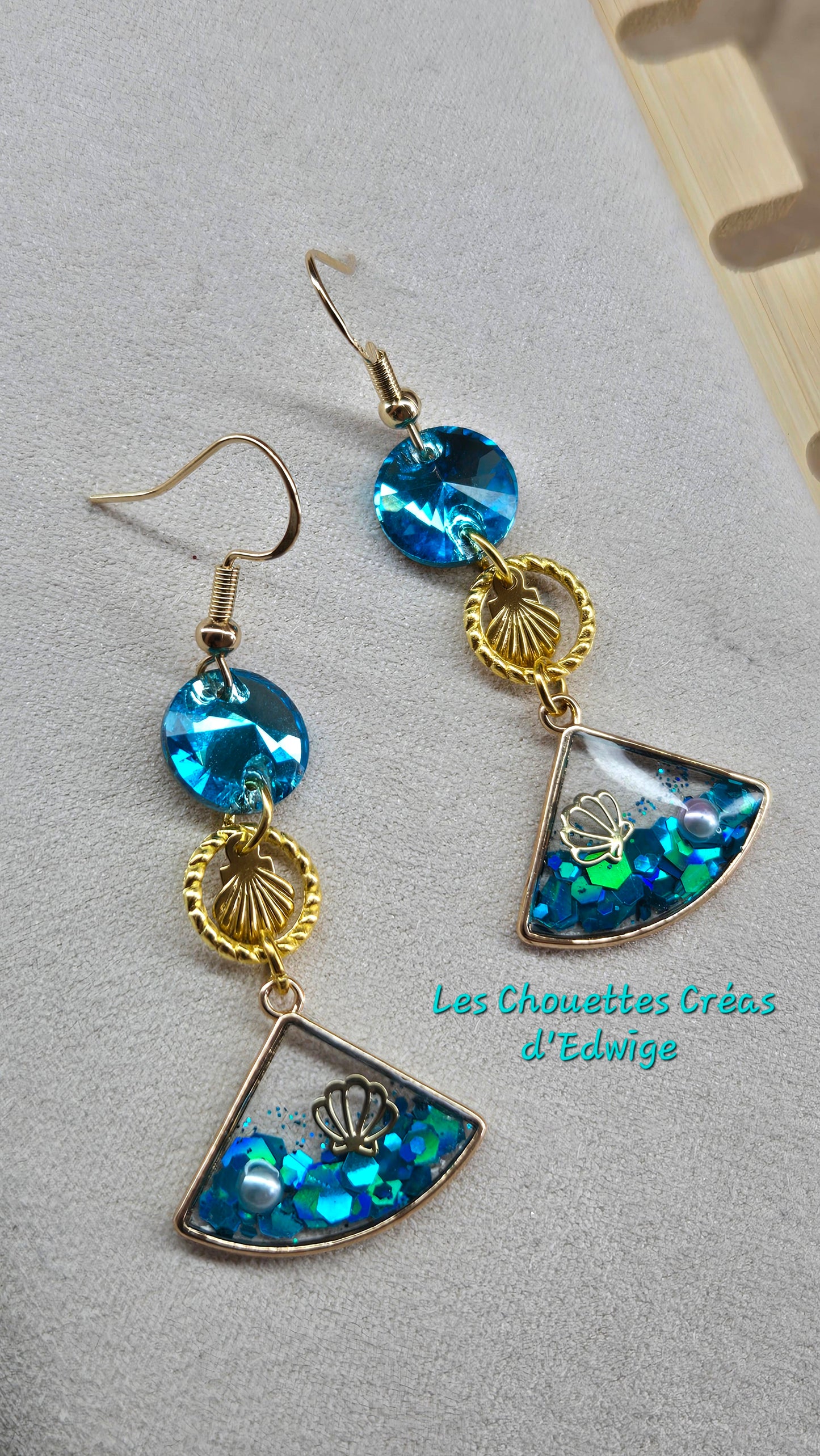 Boucles d'oreilles mer et coquillages
