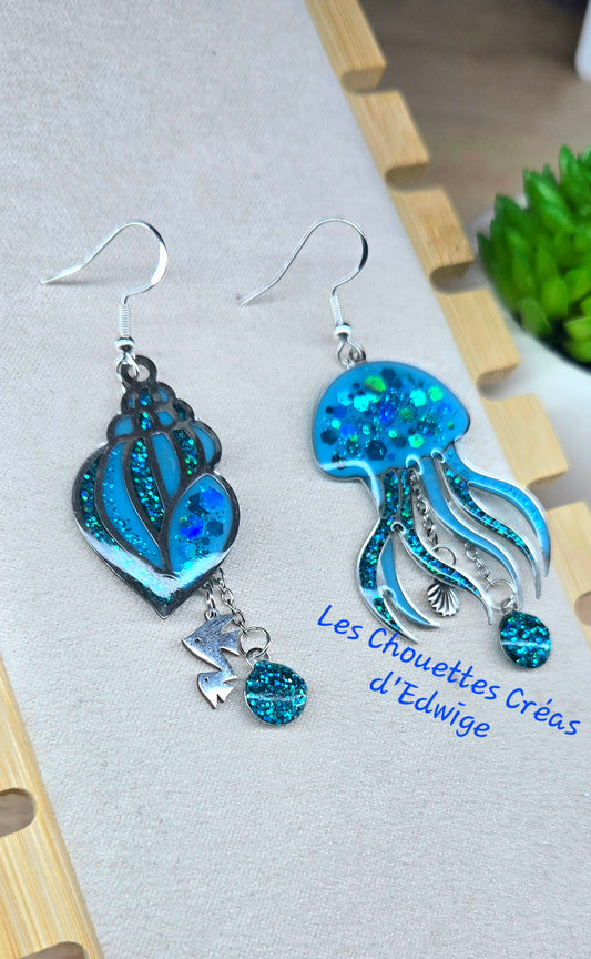 Boucles d'oreilles sous-marines