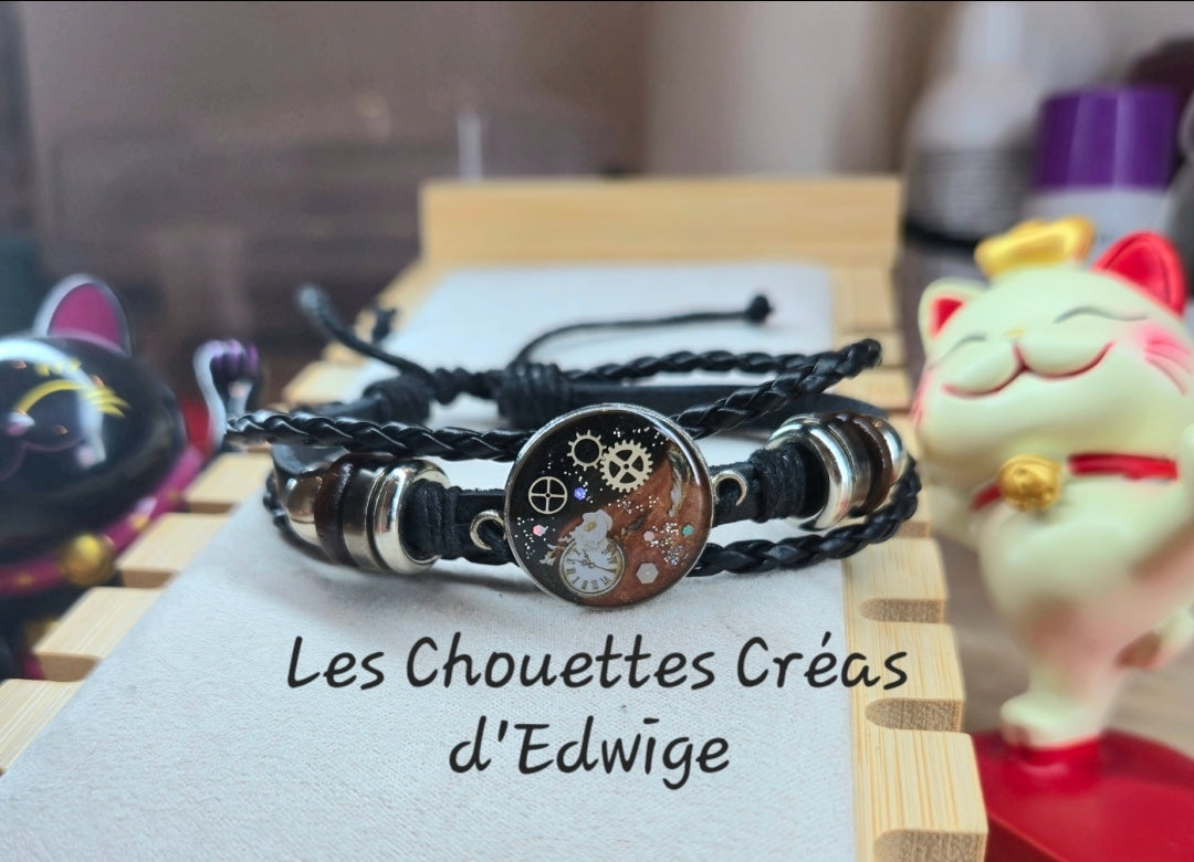 Bracelet cuir "à remonter le temps"