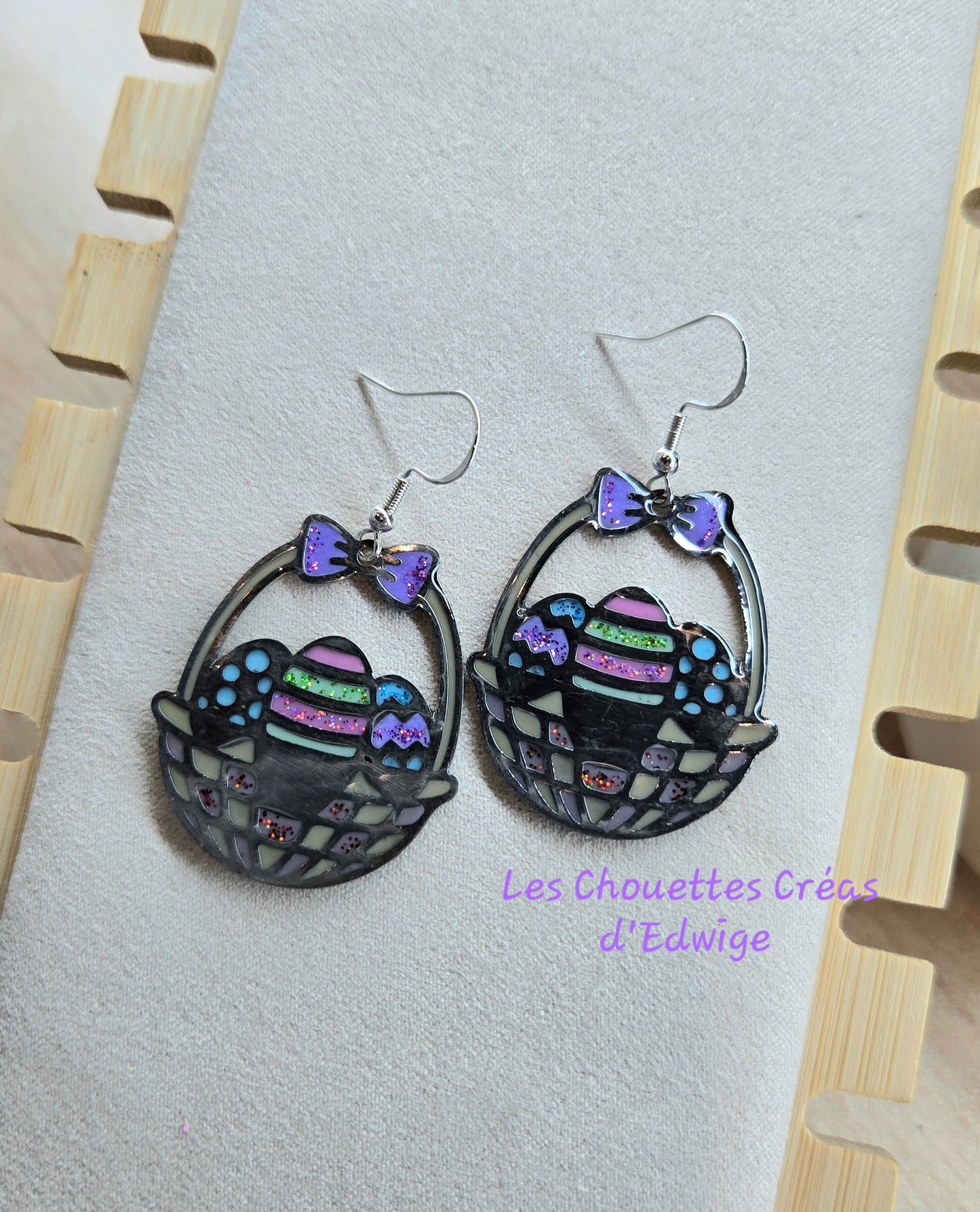 Boucles d'oreilles paniers de Pâques