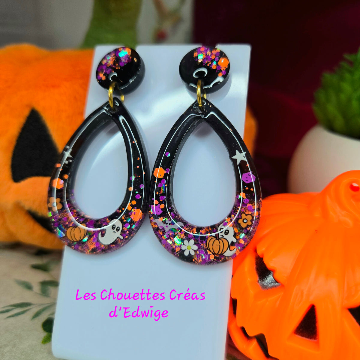 Boucles d'oreilles longues fantômes