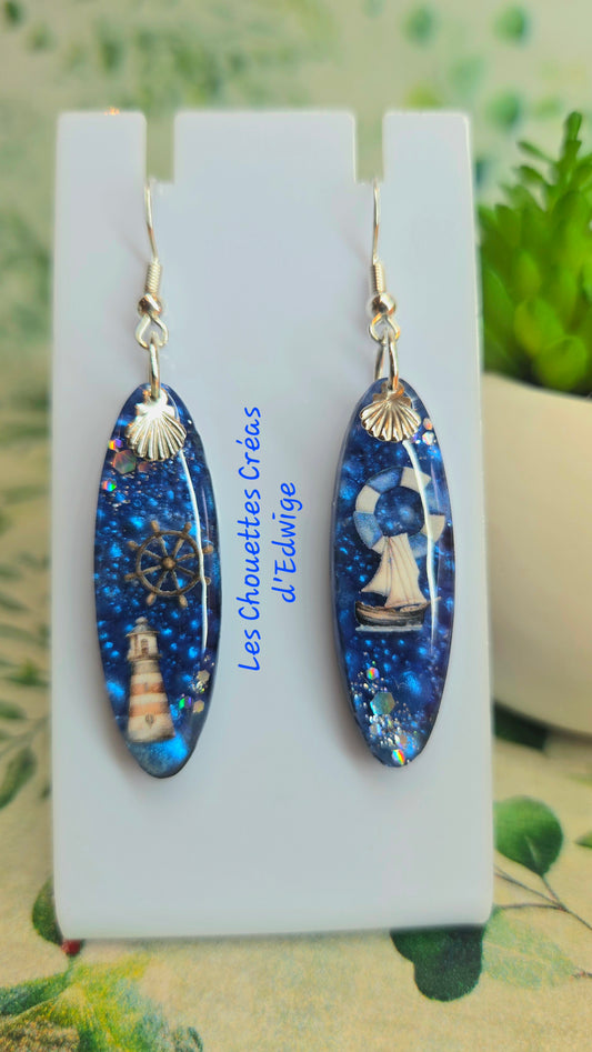Boucles d'oreilles marines