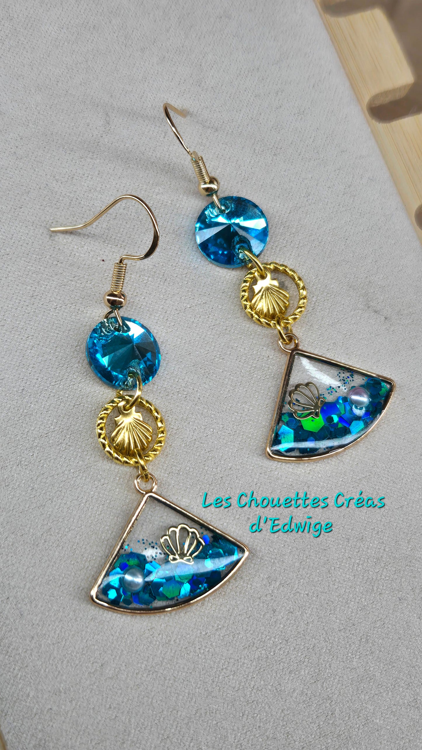 Boucles d'oreilles mer et coquillages