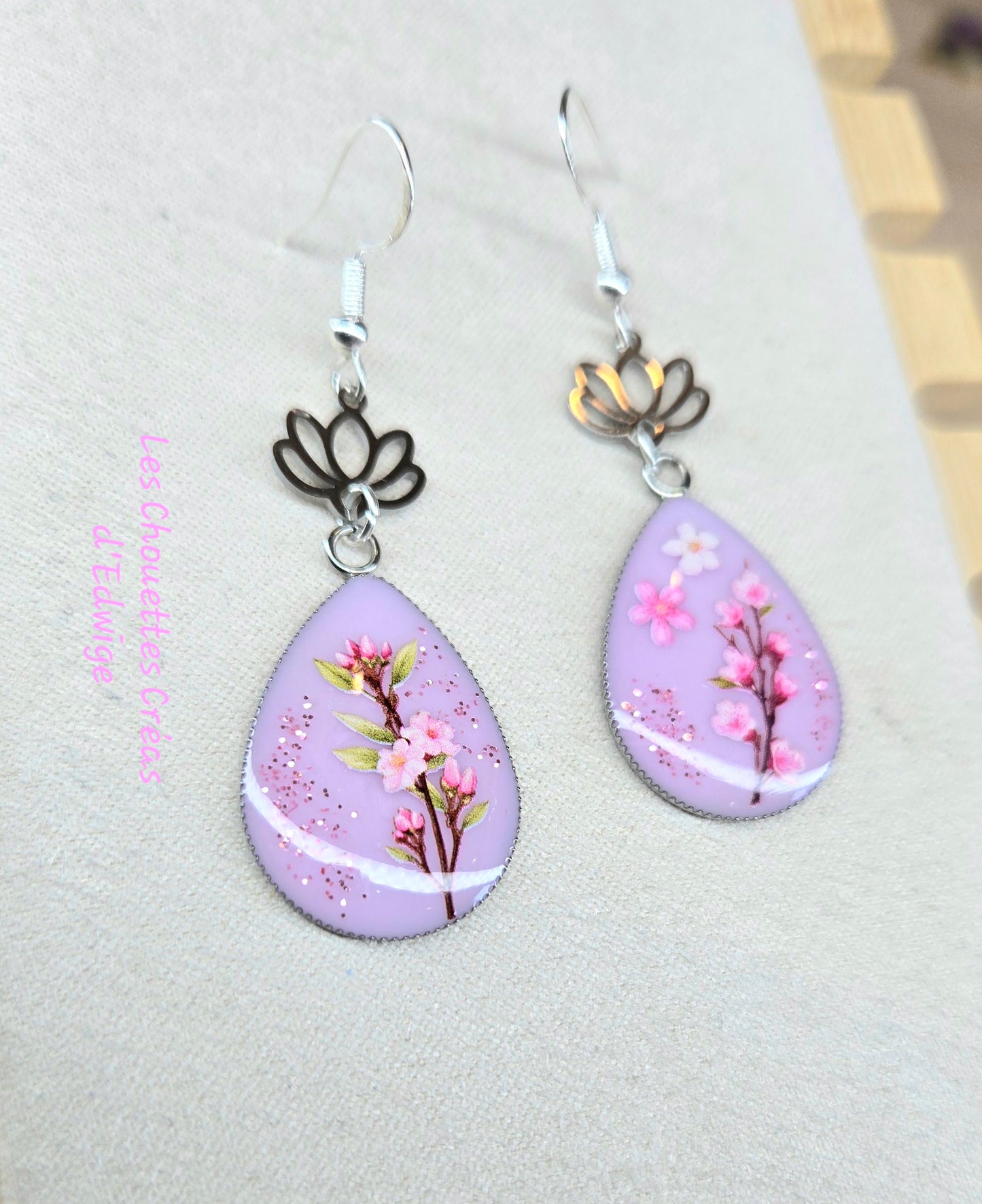 Boucles d'oreilles fleurs de cerisiers