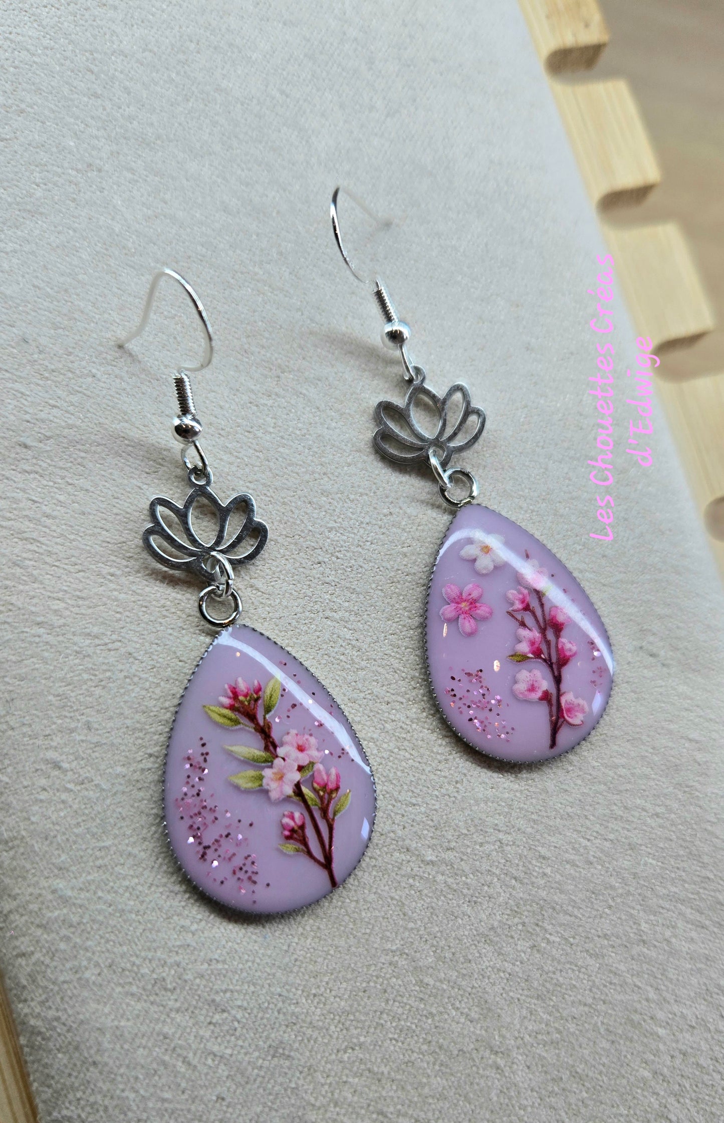 Boucles d'oreilles fleurs de cerisiers