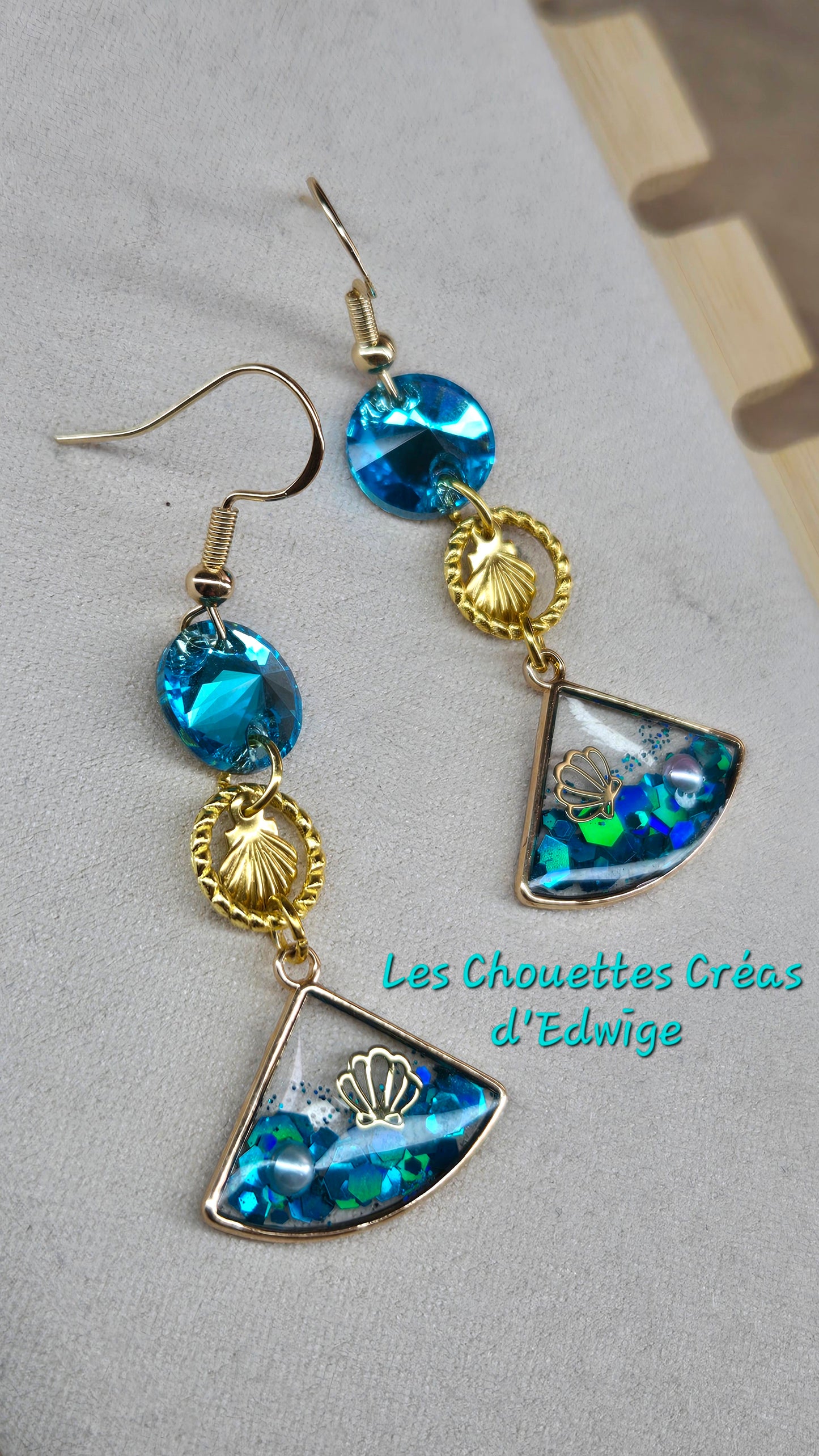 Boucles d'oreilles mer et coquillages
