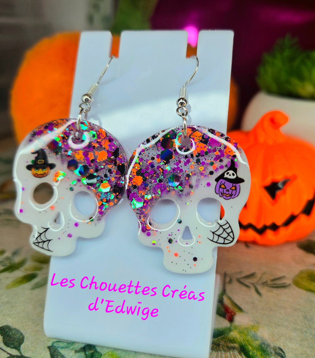 Boucles d'oreilles crânes d'Halloween