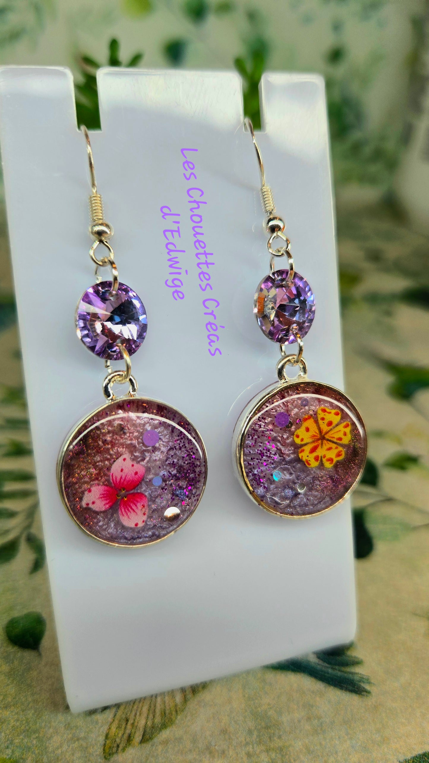 Boucles d'oreilles fleurs tropicales