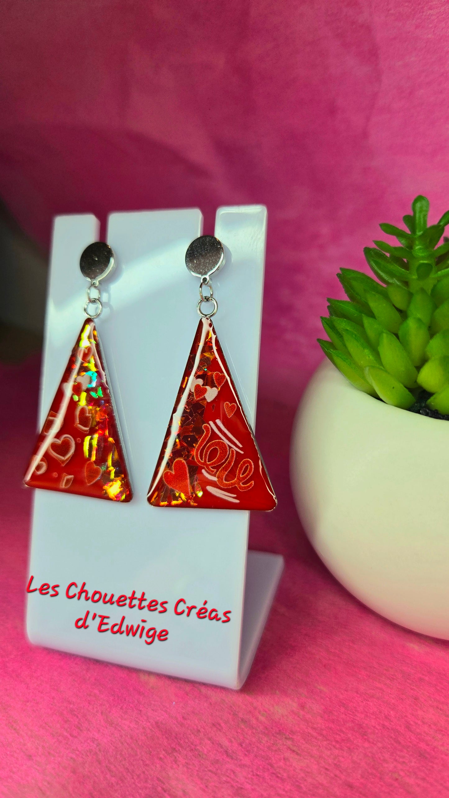 Boucles d'oreilles triangles d'amour