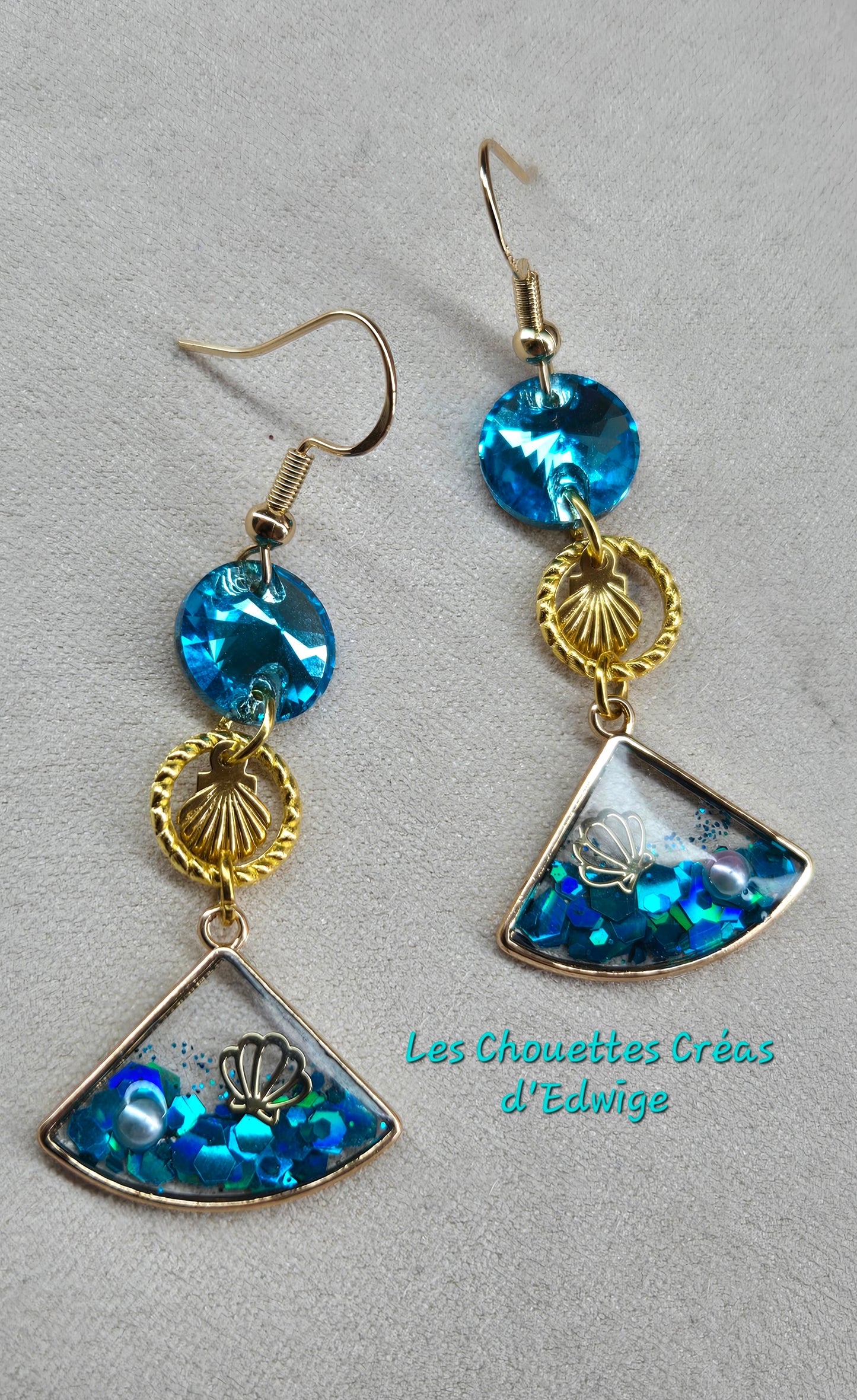 Boucles d'oreilles mer et coquillages