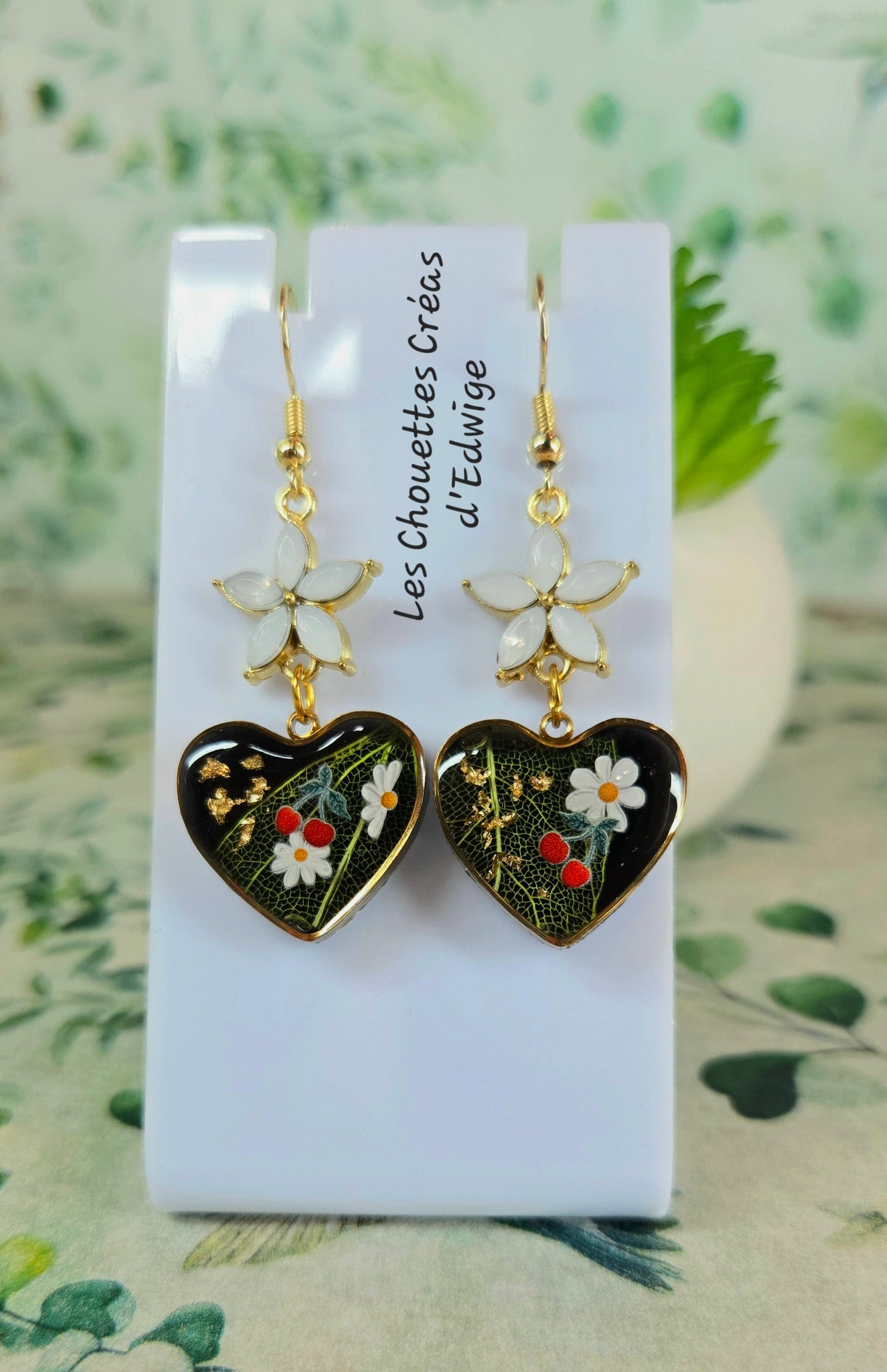 Boucles d'oreilles cœurs de cerise