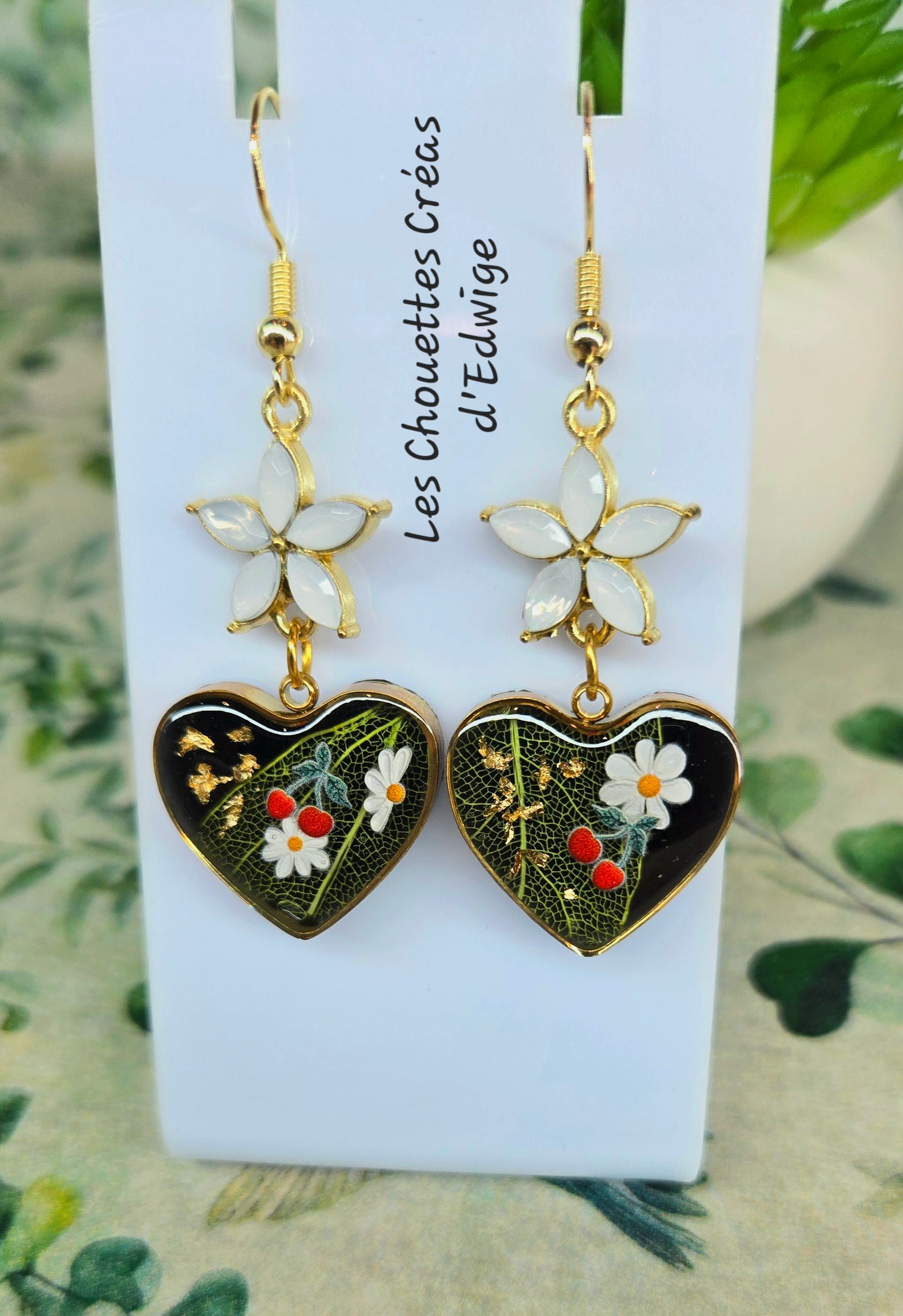 Boucles d'oreilles cœurs de cerise